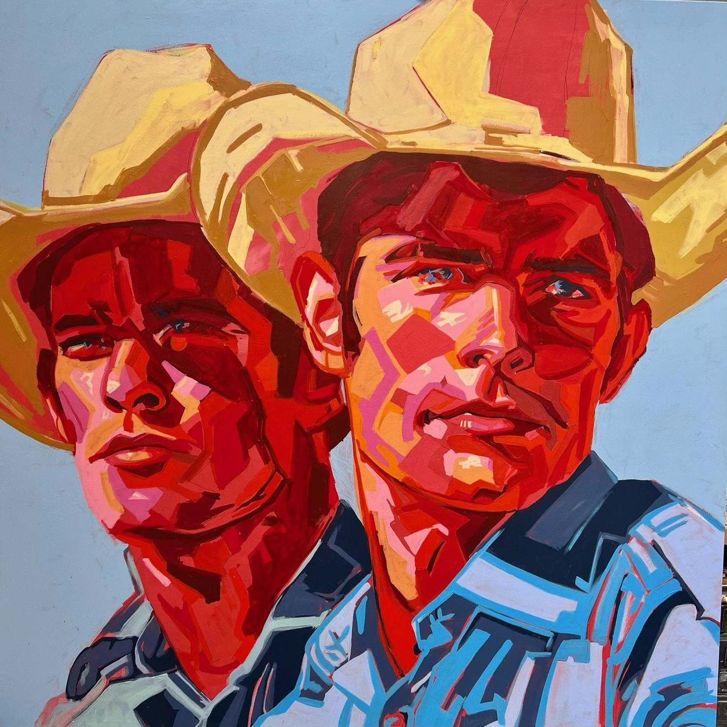 B. Shawn Cox (American 1967) “Western Gaze”, 2024, acrylic on canvas, gift of the artist, 2025 (60’’ H x 60’’ W)