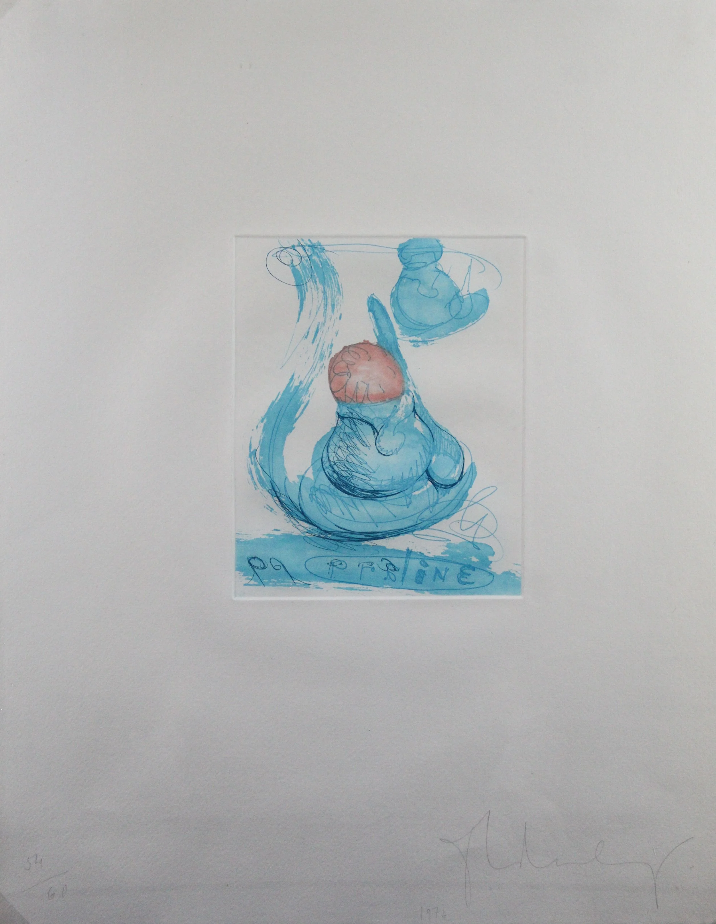 Claes Oldenburg (Swedish/American 1929-2022) “Ice Cream Dessert, Praline”, 1976, edition 54 of 60, soft-ground etching and aquatint on paper, gift of Mike and Linda Tilton, 2016 (35’’ H x 20 ¼’’ W) 