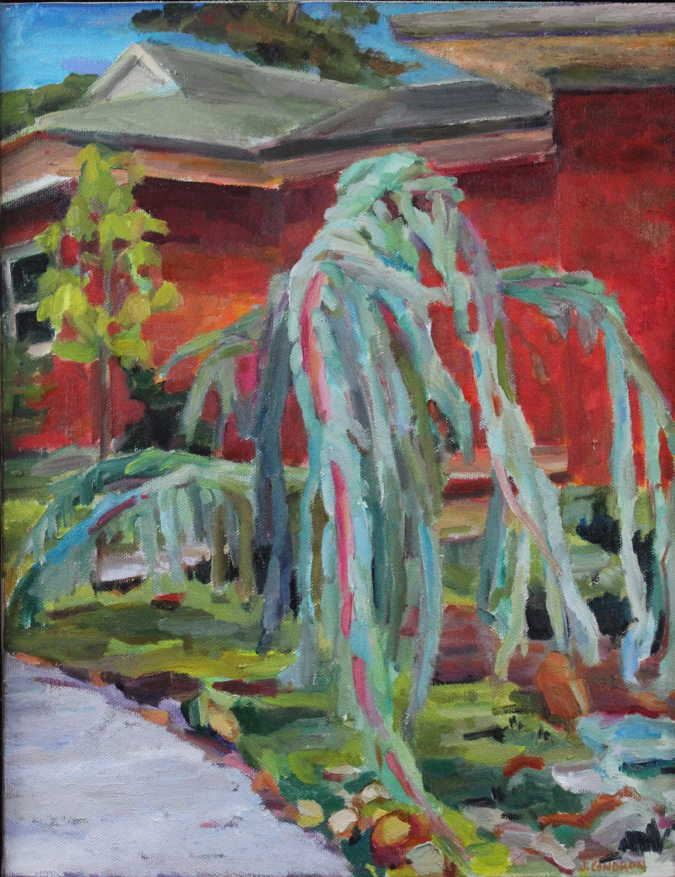 Jim Condron (American 1970) “Cedar House”, 2009, oil on canvas, gift of Stacy Lambrow, 2013 (14’’ H x 11’’ W) 