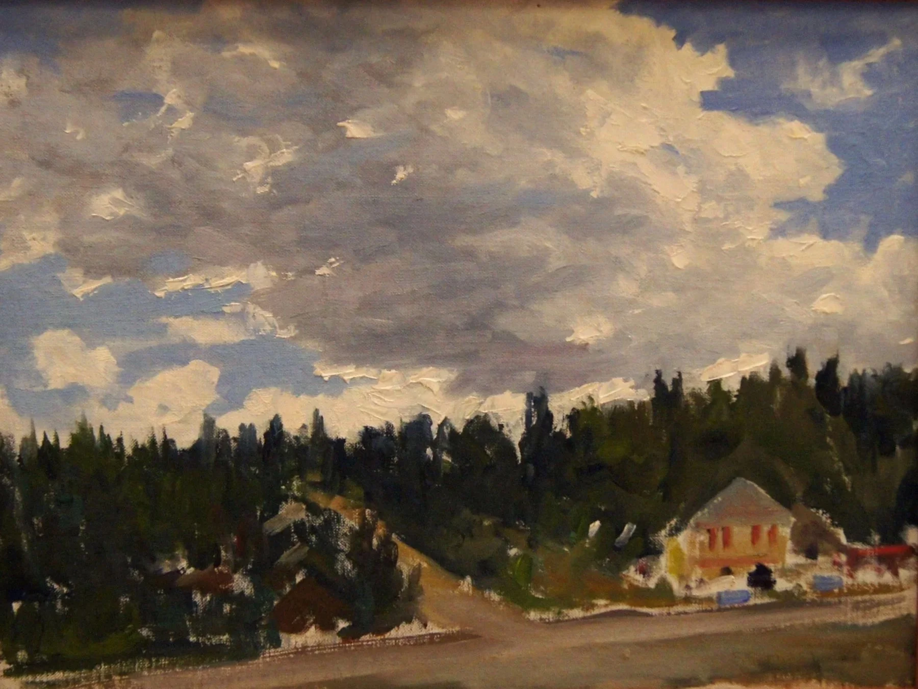 Frank Gervasi (Italian/American 1895-1986) “Cloudcroft, New Mexico”, ca. 1970, oil on board, gift of Dr. James A. Daves, 1980 (11 ½’’ H x 15 ½’’ W) 