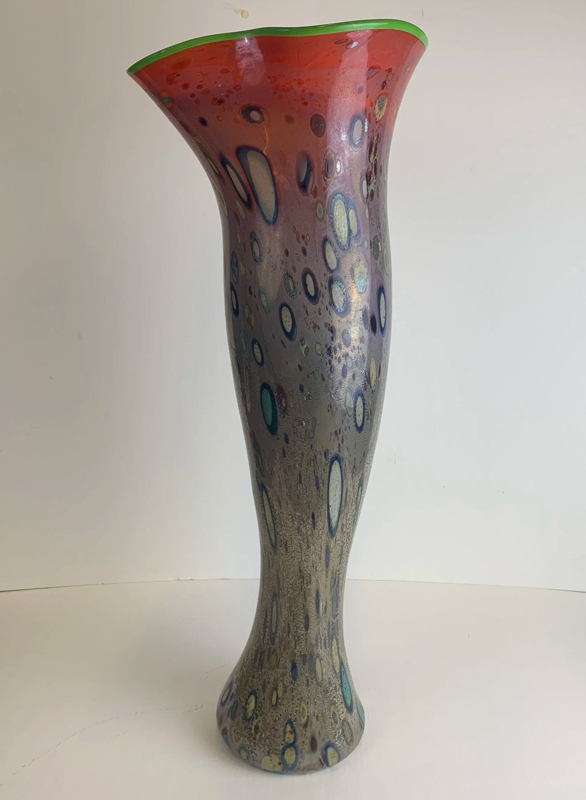 David Keens (American 1949) “Cattleya”, 2000, blown glass with silver leaf, gift of the artist, 2000 (27 ¾’’ H x 11’’ W x 11’’ D) 