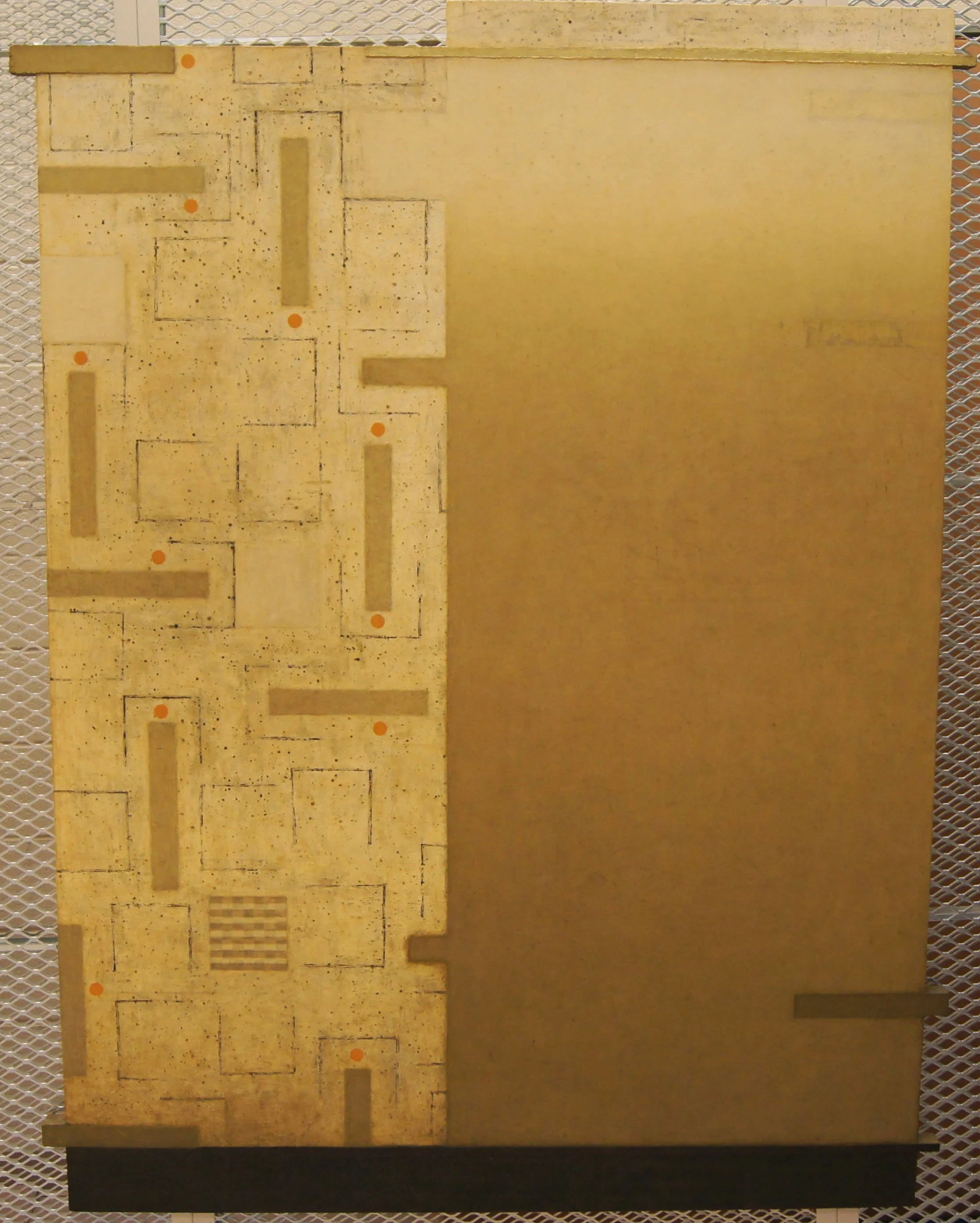 Lucy Maki (American 1955) “Caesura”, 2002, oil and wax on canvas, gift of Museum of Fine Art, Houston, The Broida Collection, 2008 (75’’ H x 57’’ W) 
