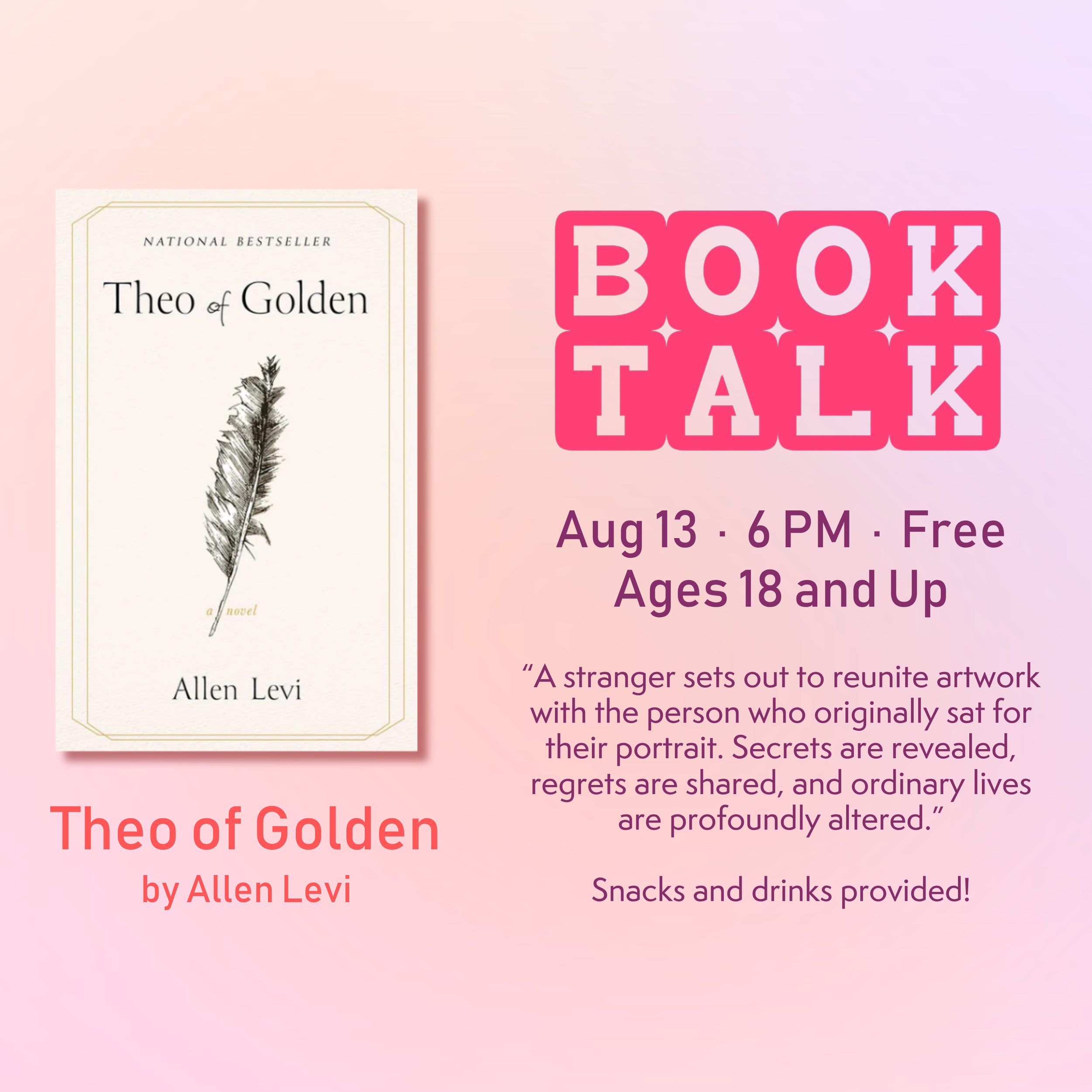 Book Talk · Theo of Golden by Allen Levi
