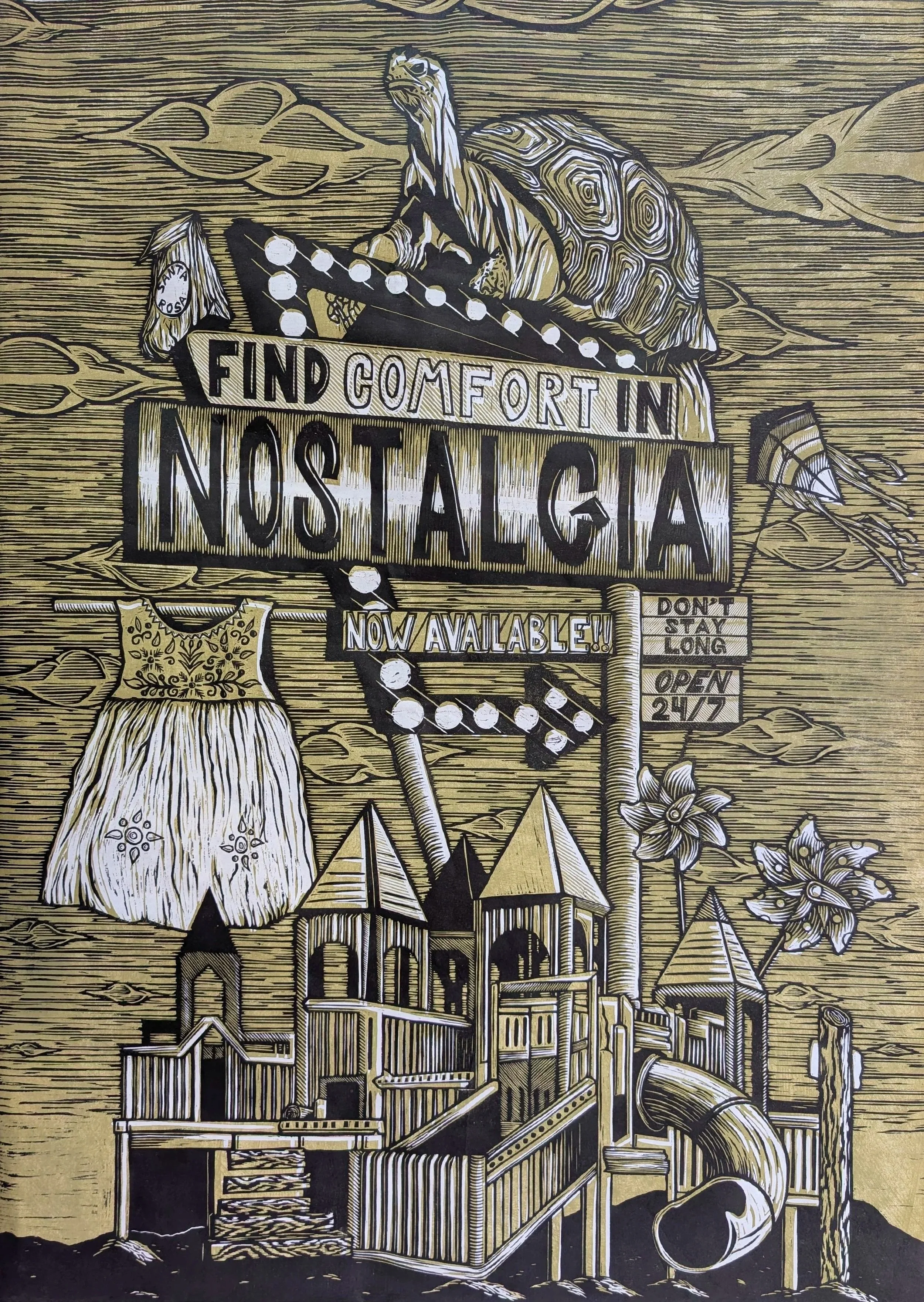 Benjamin Muñoz (American, 1993), Cole Park,  2026, chiaroscuro woodcut