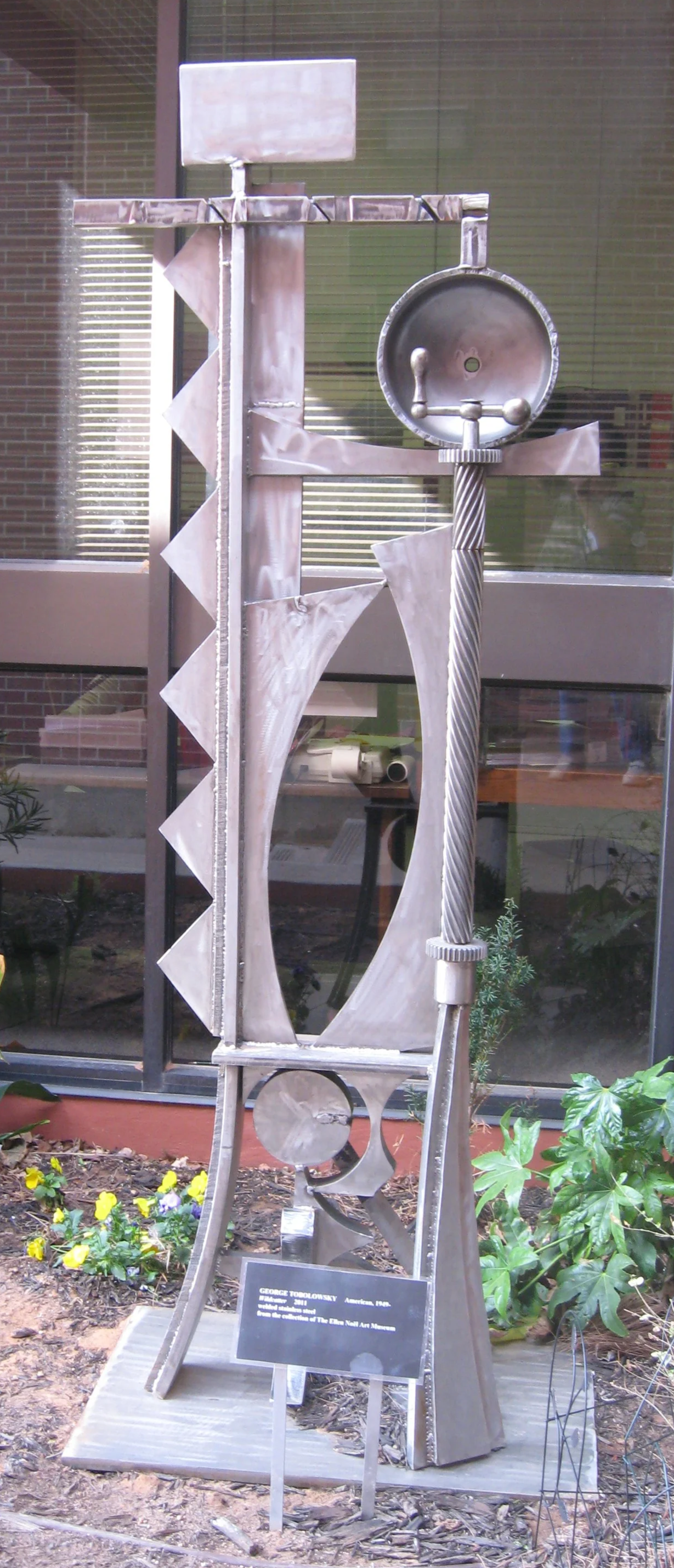 George Tobolowsky (American 1949) “Wildcatter”, 2011, welded steel, museum purchase with fund provided by the Communities Foundation of Texas, Inc and Mr. and Mrs. Donald Zale, 2011 (85’’ H x 32’’ D x 22’’ W) 