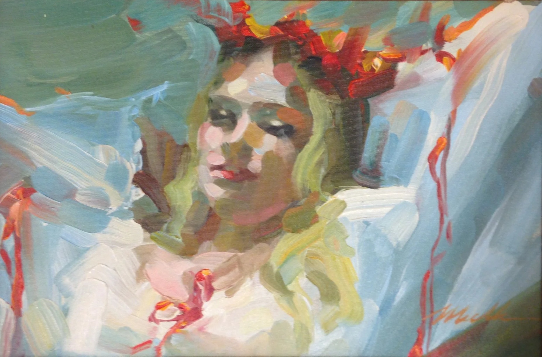 Michelle Torrez (American 1956) “Out of Love and Out of Reasons”, ca. 2000, oil on canvas board, gift of Mike and Linda Tilton, 2018 (12’’ H x 18’’ W) 