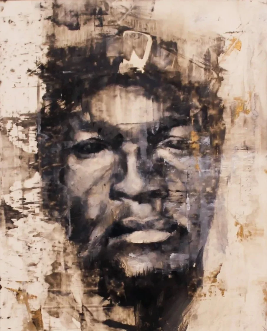 Charles Edward Williams (American 1984) “Hero #4-Pvt. Albert E. Jackson”, 2019, oil on mylar, gift of Mark and Jane Knox, 2019 (12’’ H x 9’’W) 