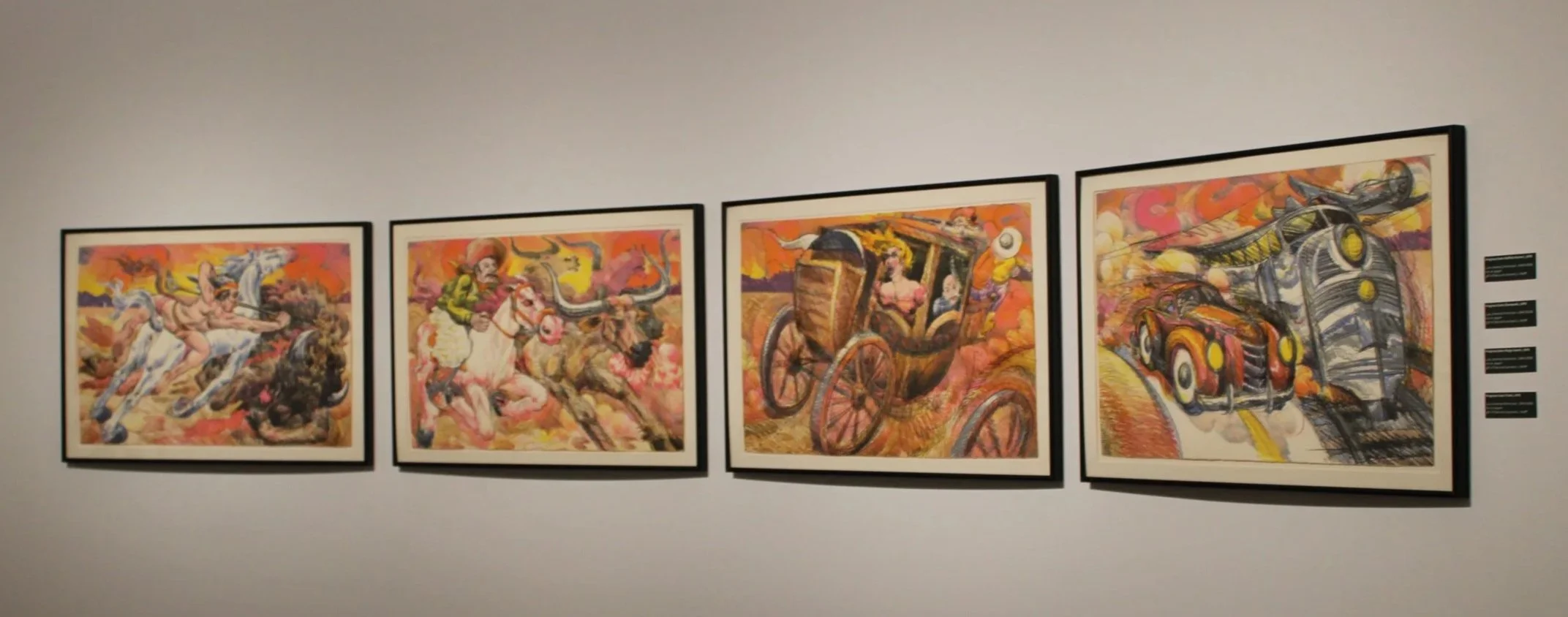 Luis Jiménez (American 1940-2006) “Progress Suite”, 1976, edition 5 of 50, lithograph on paper, Dee and Leonard J. Wolff, 2006 (each panel is: 23 3/4’’ H x 35 ¾’’ W) 