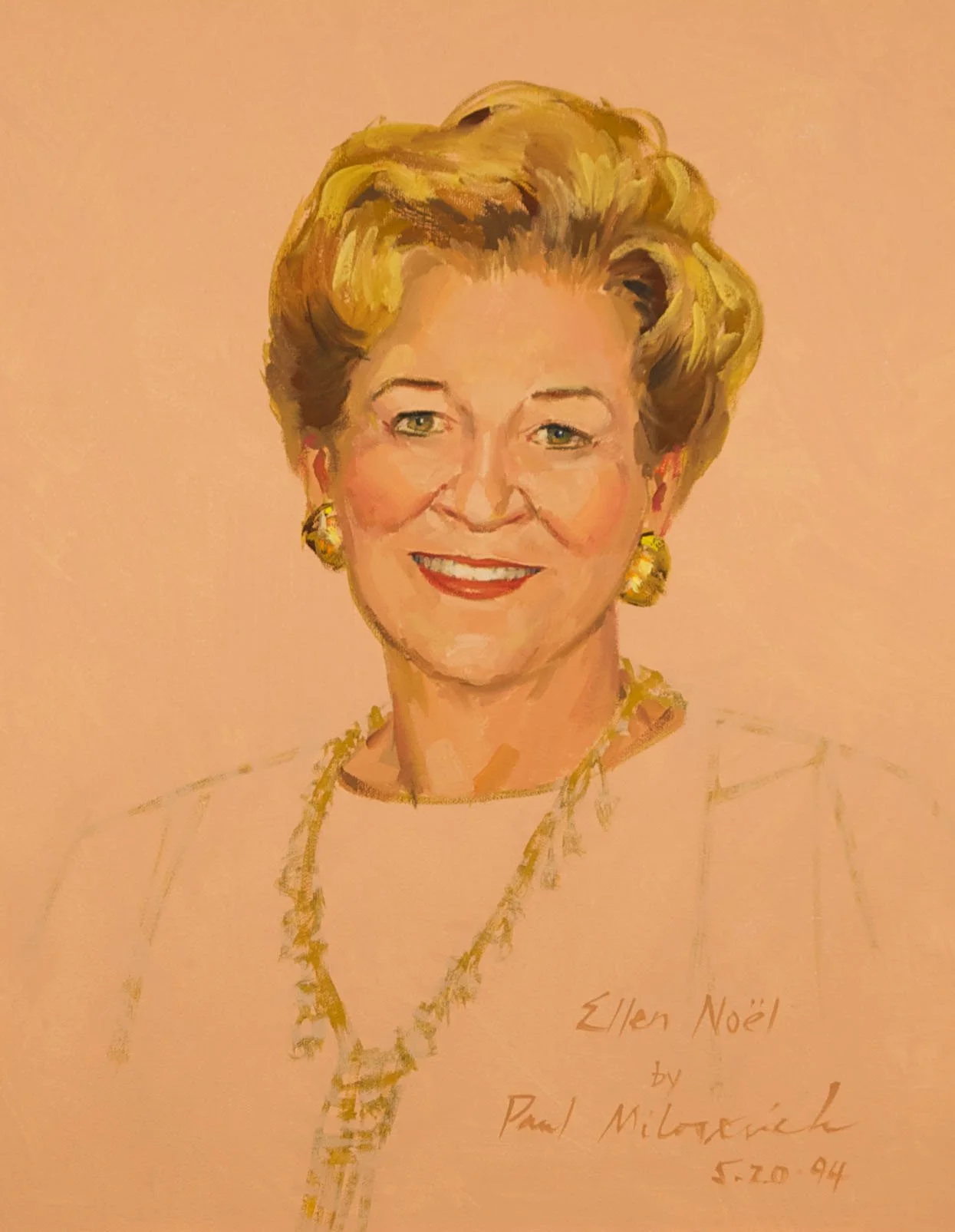 Paul Milosevich (American 1936) “Ellen Noël”, 1994, oil on canvas, gift of Mr. and Mrs. Cy Wagner, 1999 (27 ¼’’ H x 23 ¼’’ W) 