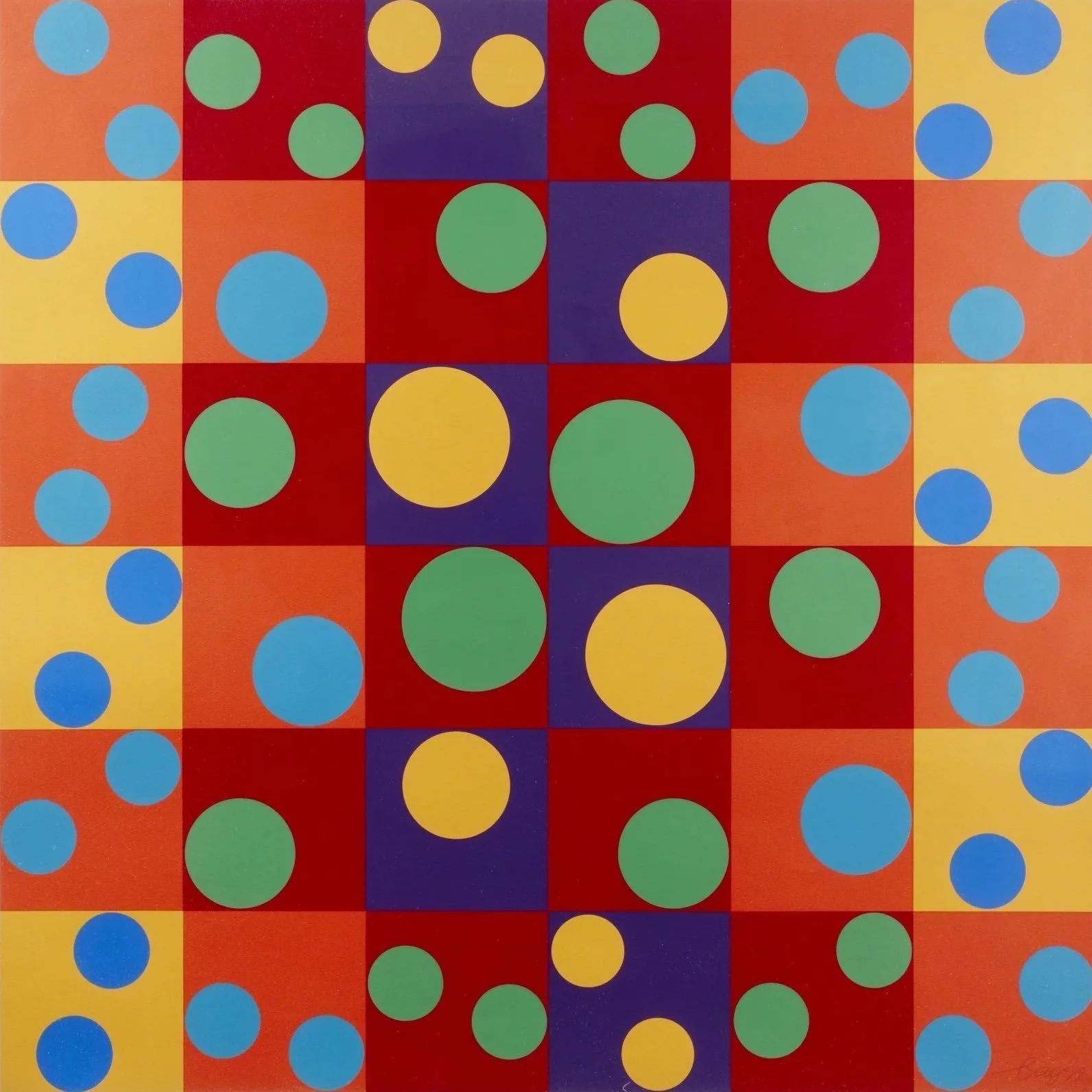 Herbert Bayer (Austrian/American 1900-1985) “Birthday Picture 1”, 1970, edition 38 of 75, screenprint on paper, museum purchase, 2001 (29’’ H x 29’’ W) 