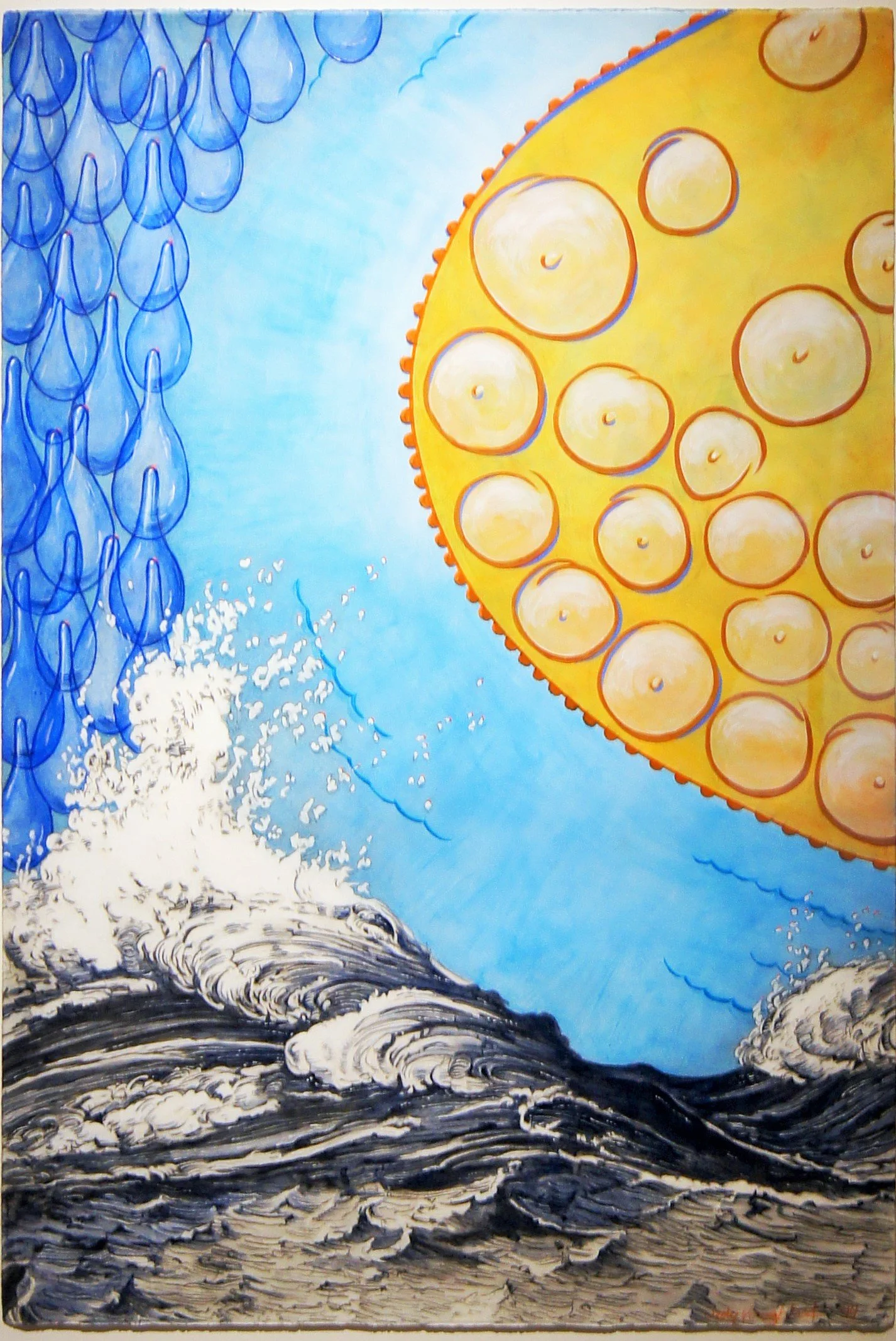 Judy Youngblood (American 1948) “Rain Ahead of Cool”, 2014, acrylic, charcoal and pencil on paper, gift of the artist, 2015 (44’’ H x 30’’ W) 