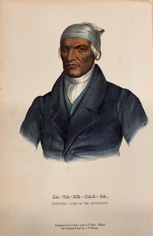 Charles Brid King (American 1785-1862) (after) Thomas L. McKenney (American 1785-1859) and James Hall (American 1793-1868) (editors) “History of the Indian Tribes of North America”, originally printed 1836. reprinted 1842-58 “Ca-Ta-He-Cas-Sa, Princip
