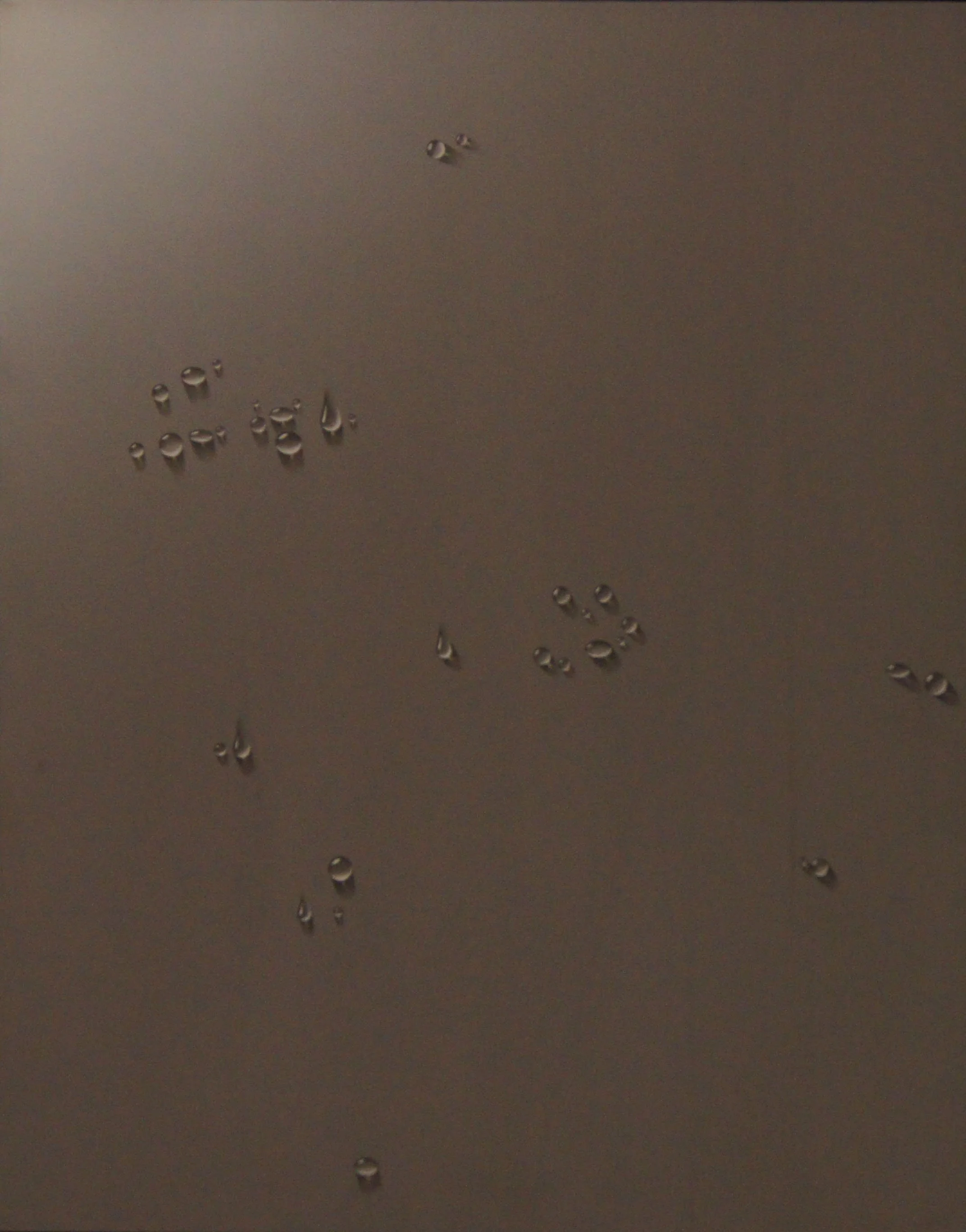 Jochen Labriola (German 1942-1988) “Drops II”, ca. 1987, oil and acrylic on canvas, gift of Jeff Parker, 1998 (38’’ H x 30’’ W)