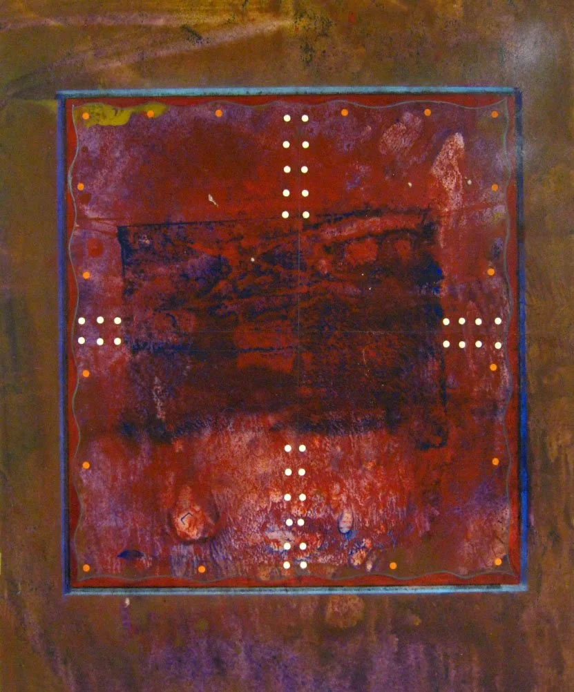 Craig Lucas (American 1941-2011) “1st Gate (sub for Daryle Hugto)”, 1970, mixed media on paper, gift of Mike and Linda Tilton, 2017 (26’’ H x 21’’ W) 