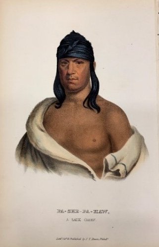 Charles Brid King (American 1785-1862) (after) Thomas L. McKenney (American 1785-1859) and James Hall (American 1793-1868) (editors) “History of the Indian Tribes of North America”, originally printed 1836. reprinted 1842-58 “Pa-She-Pa-Haw, A Sauk Ch