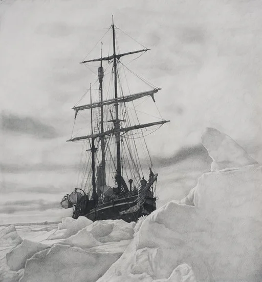 Karl Haendel (American 1976) “Shackleton #28”, 2010, graphite on paper, gift of Maurice Marciano and Paul Marciano, 2025 (55’’ H x 52’’ W) 