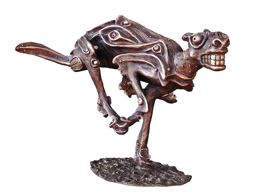 Ho Baron (American 1941), "Post Nuclear Dog", 2007, bronze, edition of 4, gift of Ho Baron and Kohler Foundation, Inc., 2023 (17''H x 12'' W x 11'' D) 

