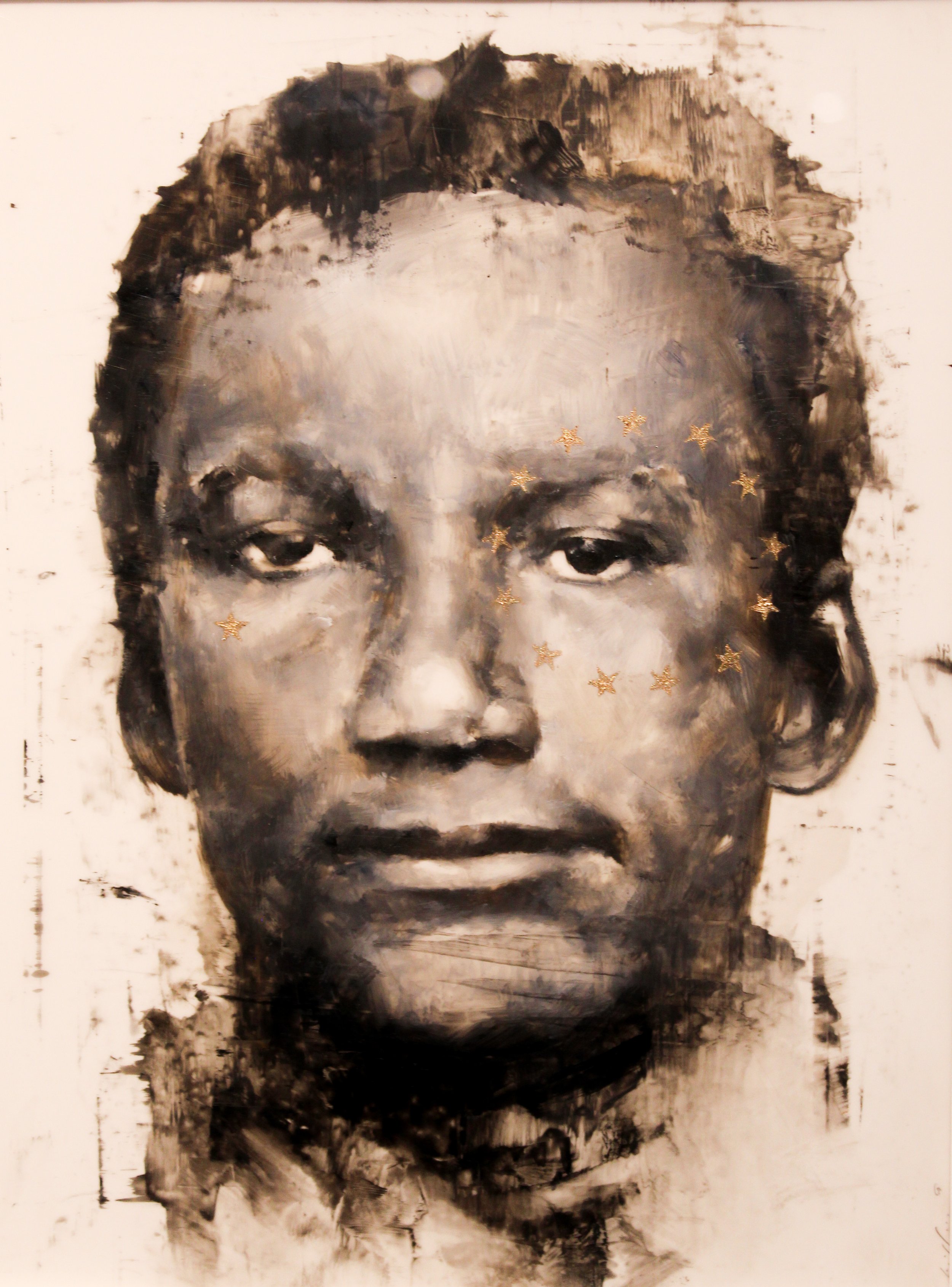 Charles Edward Williams (American 1984) “Hero #5- William Henry Scott”, 2019, oil on mylar, gift of Mark and Jane Knox, 2019 (12’’ H x 9’’W) 