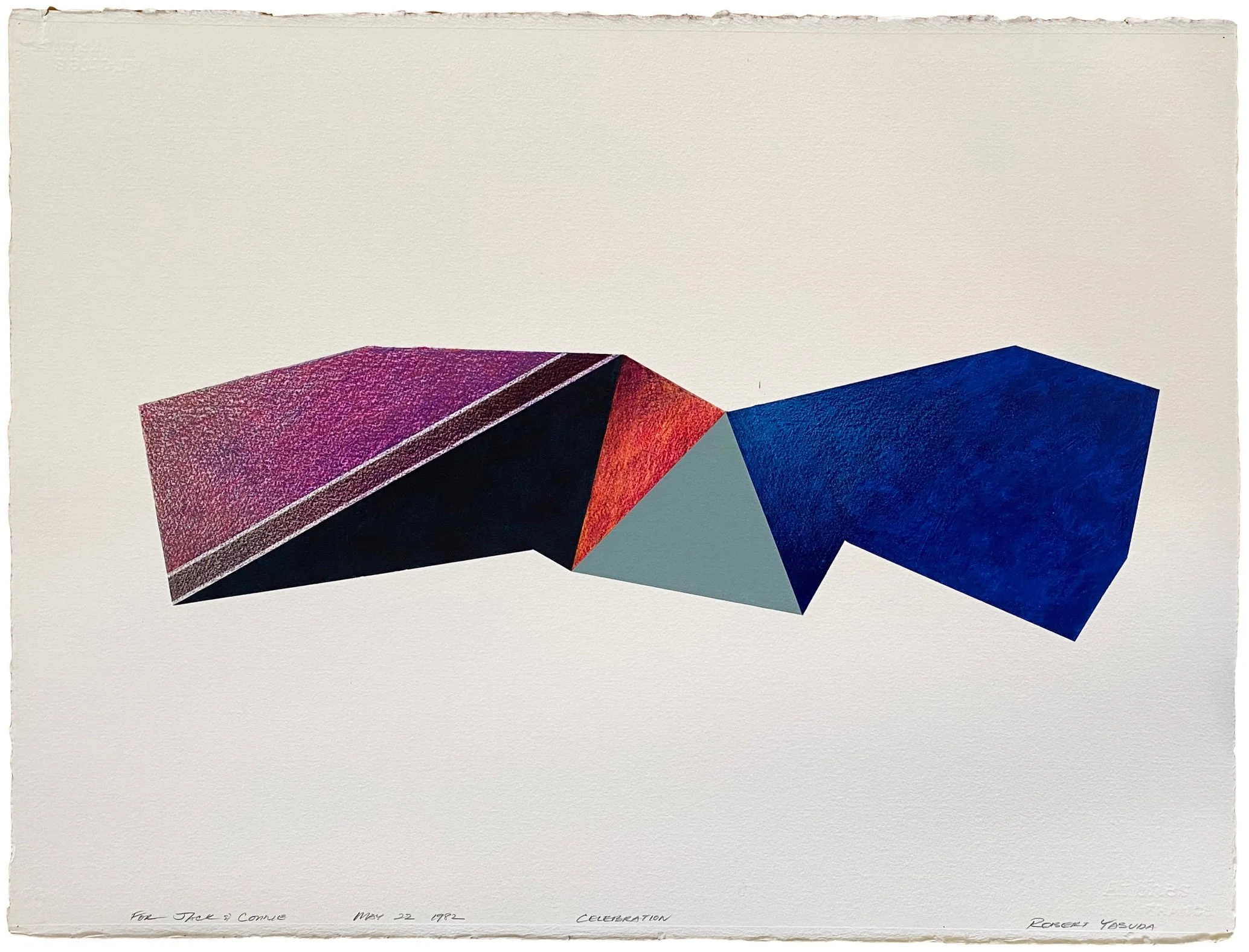 Robert Yasuda (American 1940) “Celebration”, 1982, crayon and ink on paper, gift of Jack and Constance “Connie” Tilton, 2024 (22 1/5’’ H x 30 ½’’ W) 
