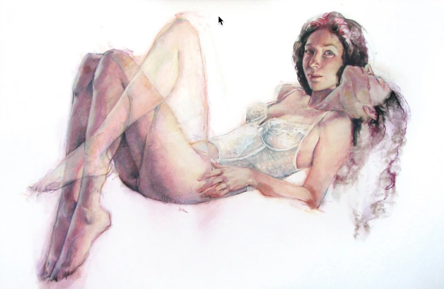 Jane Radstrom (American 1986) “Girl in White”, 2012, pastel on paper, gift of Mike and Linda Tilton, 2018 (26’’ H x 38’’ W) 