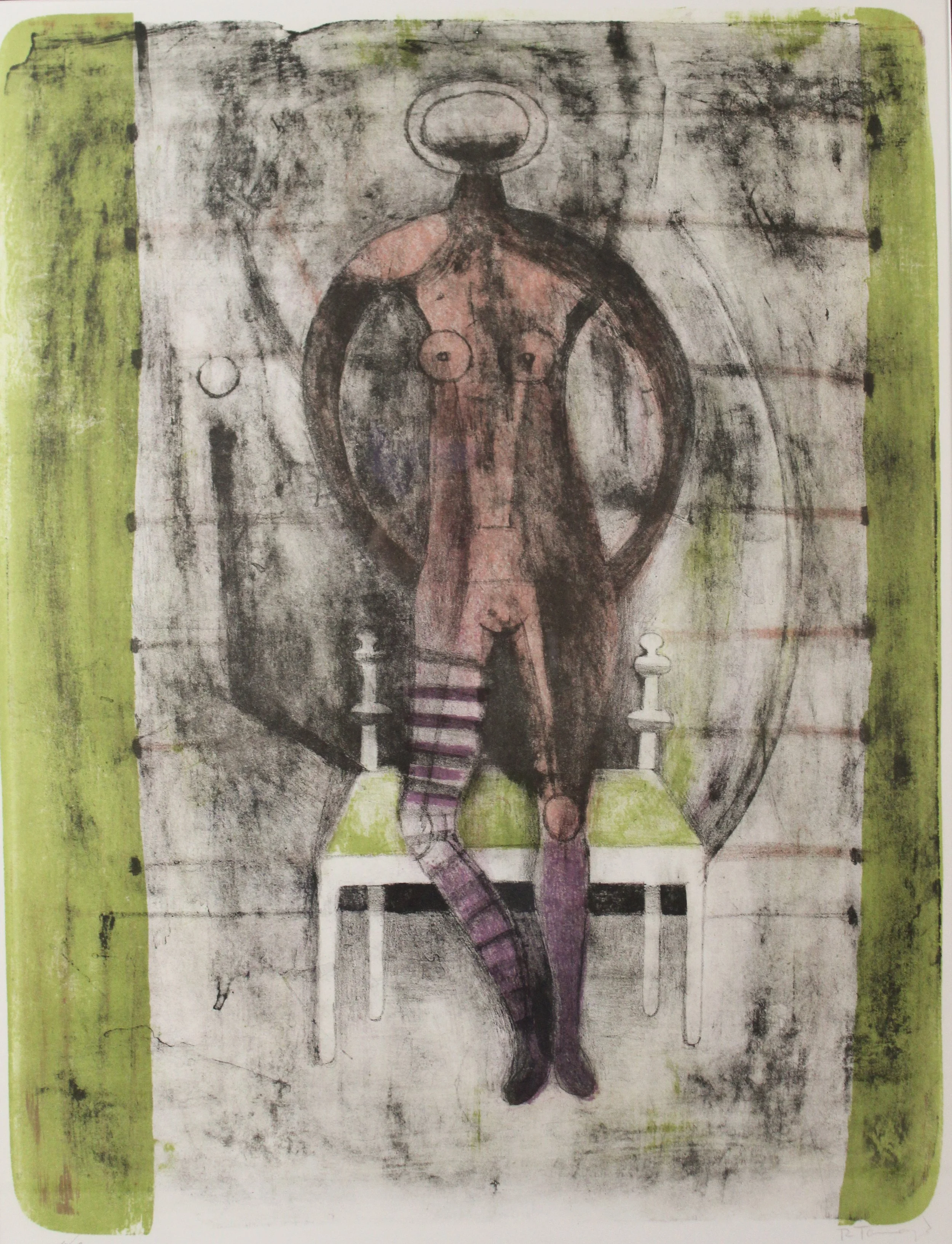 Rufino Tamayo (Mexican 1899-1991) “Femme aux bas Mauve”, 1969, edition of 150, lithograph on paper, Mike and Linda Tilton, 2018, 1998 (27 3/4’’ H x 21 1/4’’ W)