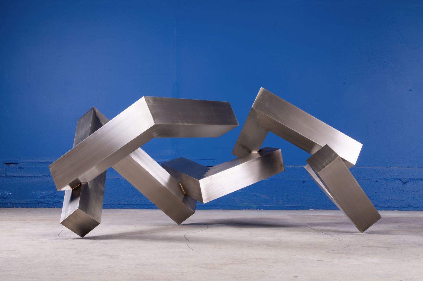 Brian Wall, Grey’s Elegy, 2024, 63” x 52” x 29”, stainless steel. Photo: Pat Mazzera. ©Brian Wall.