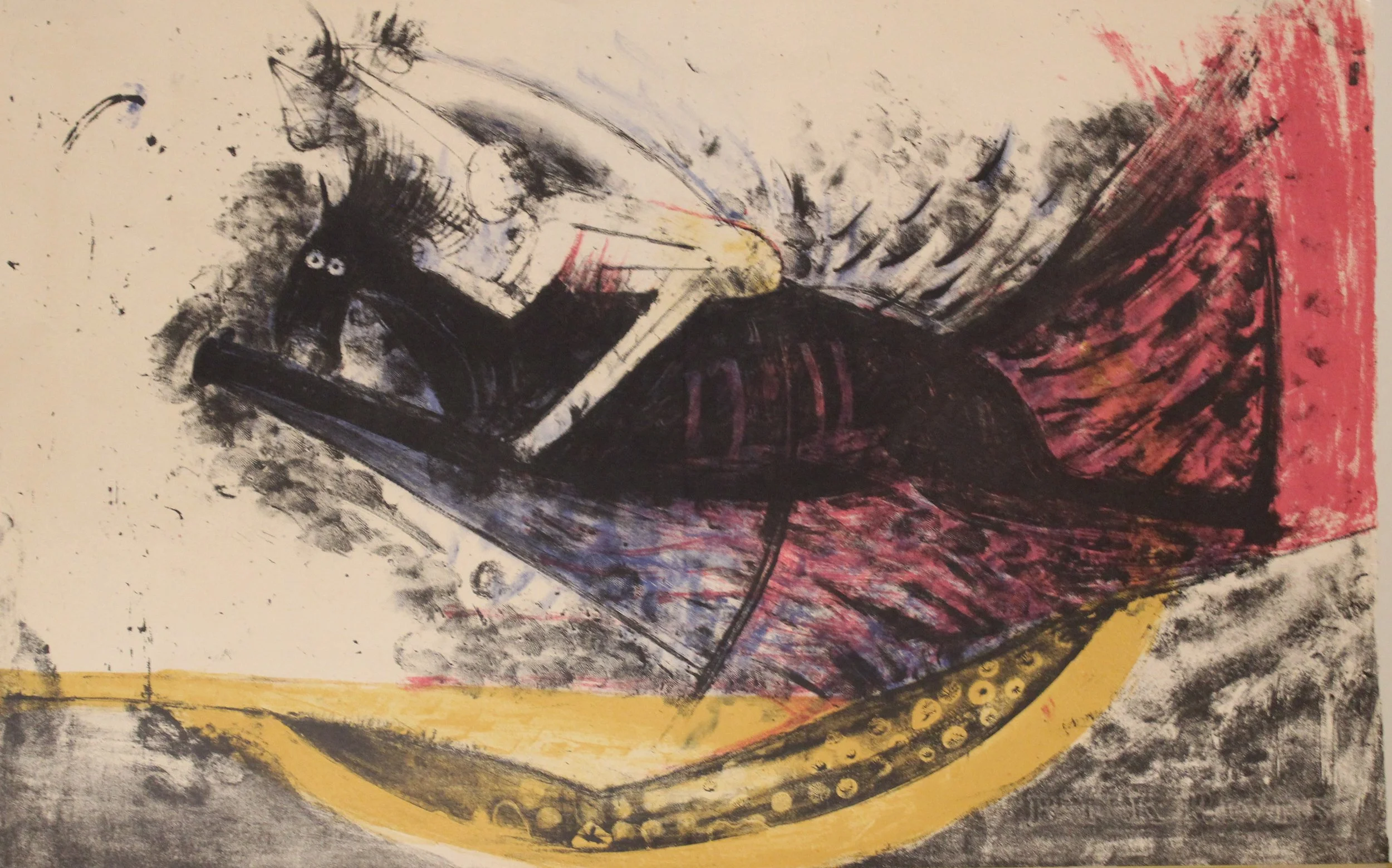 Rufino Tamayo (Mexican 1899-1991) “Capitulo XII from Apocalypse de Sain”, 1959, edition 101 of 225, lithograph on paper, gift of Mike and Linda Tilton, 2018 (13’’ H x 20’’ W)