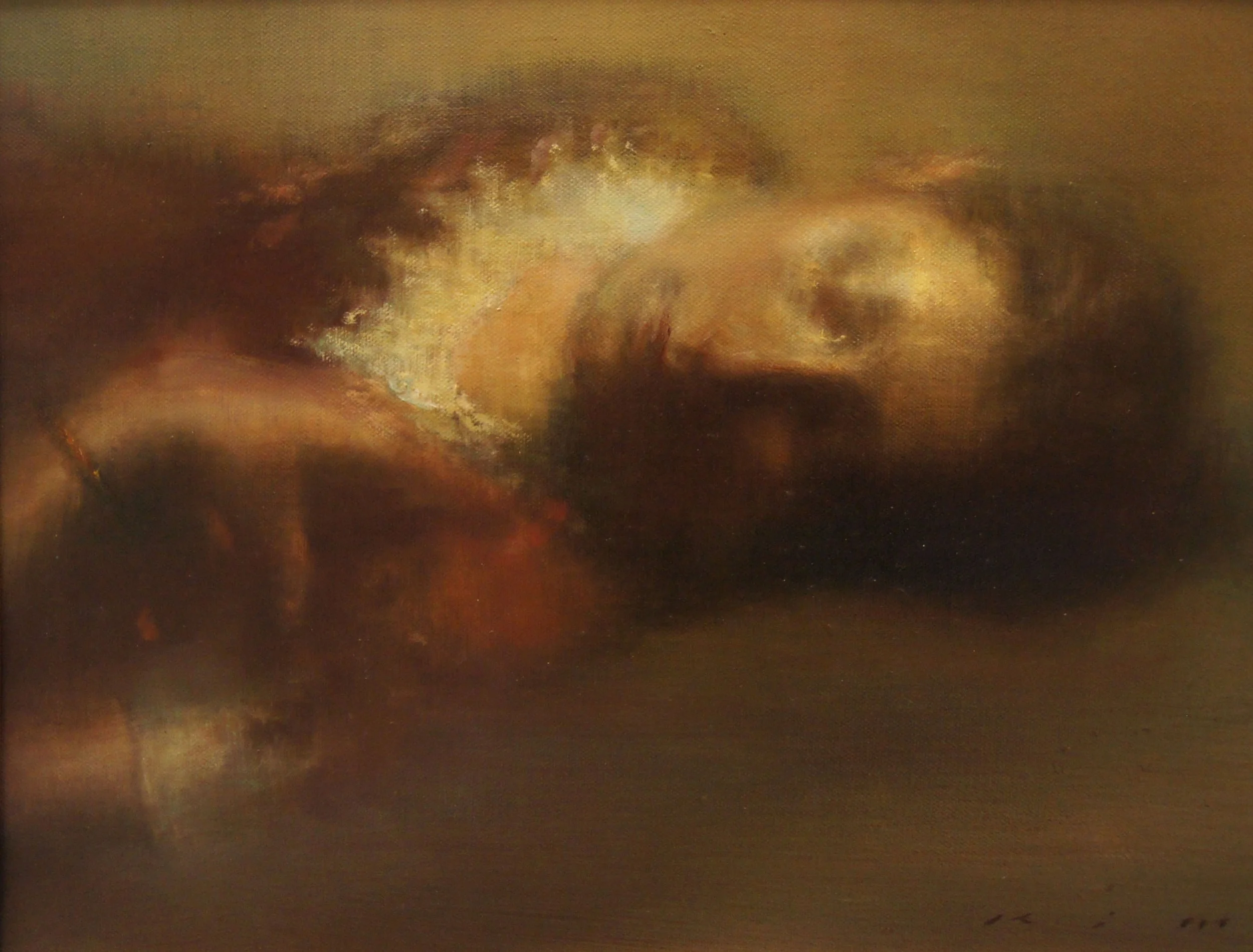 Jung Han Kim (South Korean/American 1968) “Shalina", 2006, oil on board, gift of Mike and Linda Tilton, 2013 (13 ¼’’ H x 17 ¼’’ W) 