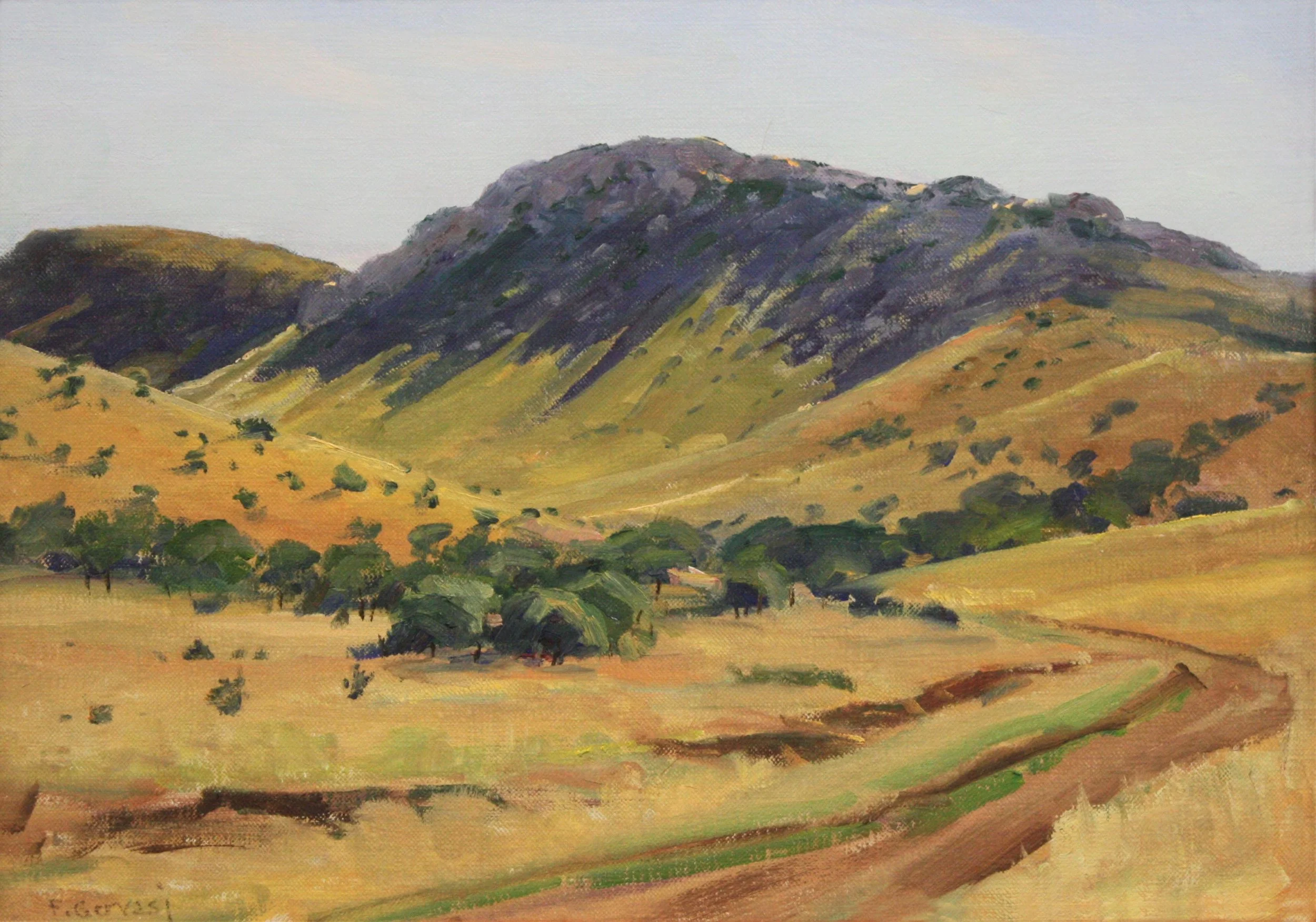 Frank Gervasi (Italian/American 1895-1986), "Davis Mountains", oil on canvas, gift of Dr. James A. Daves, 1980 (11 ½’’ H x 15 ½’’ W) 
