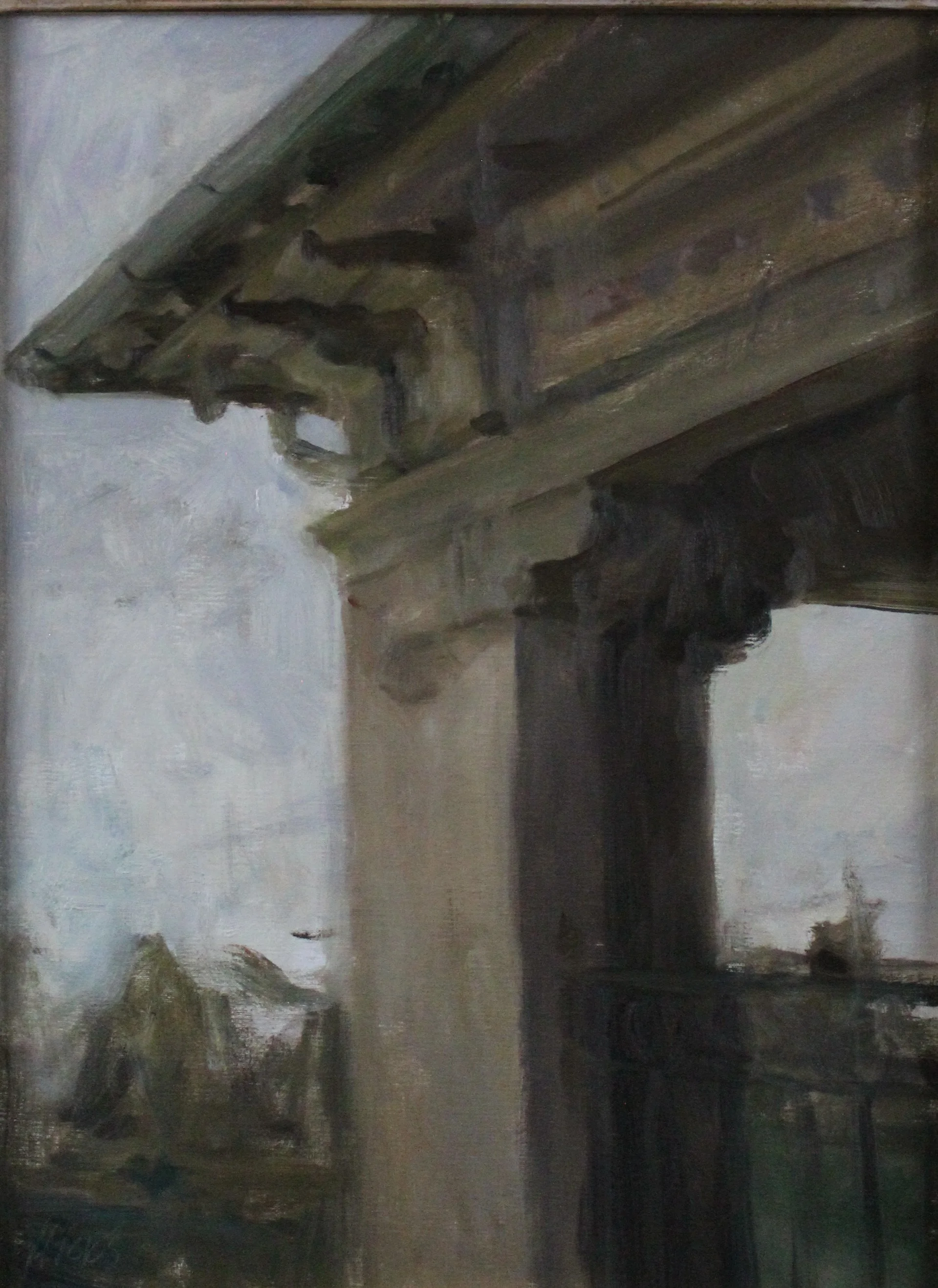 Ron Hicks (American 1965) “The Boathouse”, 2012, oil on canvas, gift of Mike and Linda Tilton, 2015 (16’’ H x 12’’ W)