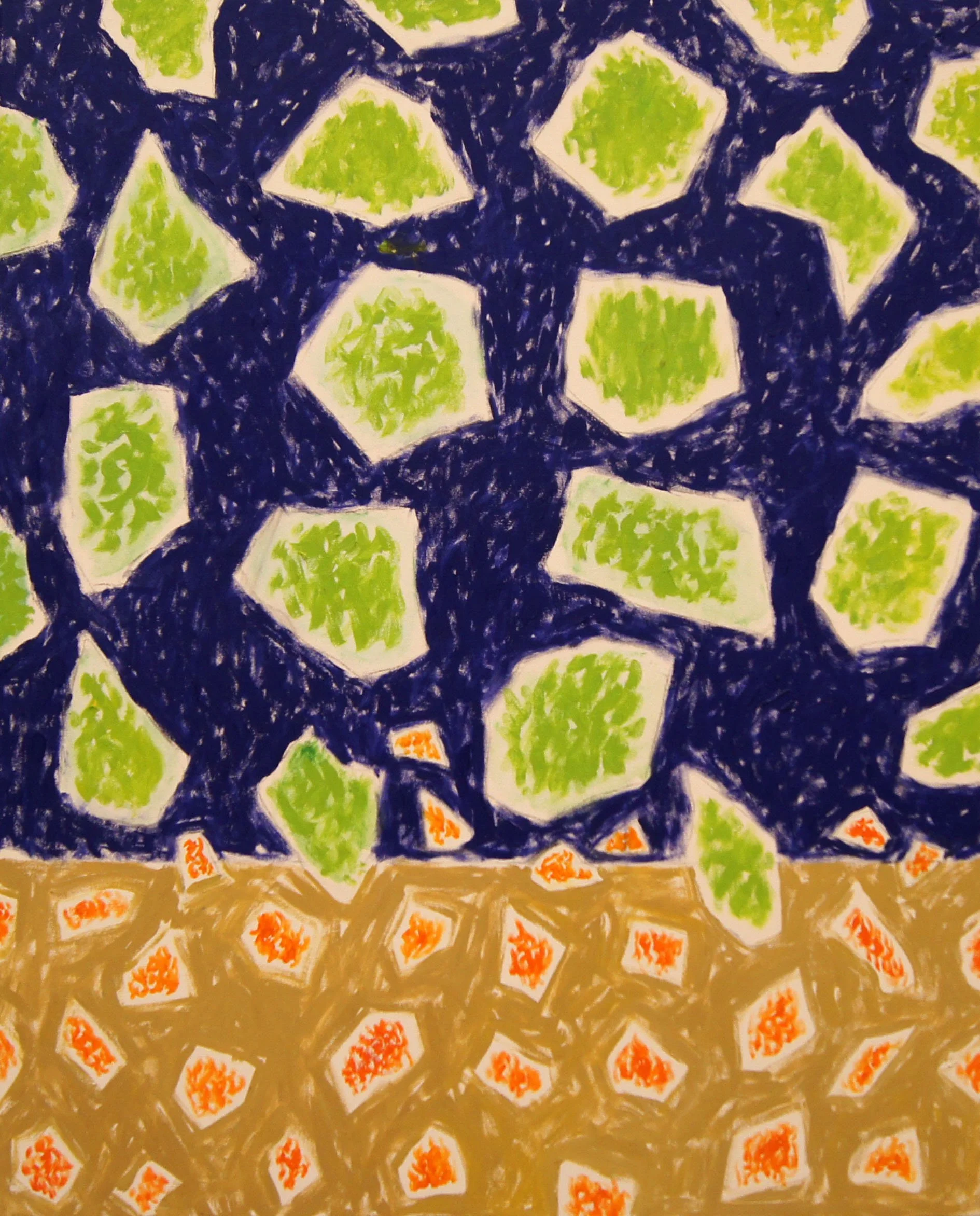 Bill Wiggins (American 1917-2012) “untitled #19”, 2001, oil on canvas, gift of Roy L. Allen and John F. Landgraf, 2003 (57’’ H x 45’’ W)