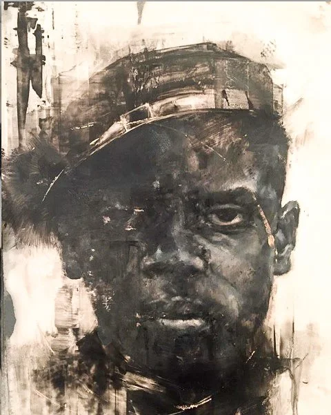Charles Edward Williams (American 1984) “Hero #2-unknown Black Civil War Solider”, 2019, oil on mylar, gift of Mark and Jane Knox, 2019 (12’’ H x 9’’W) 