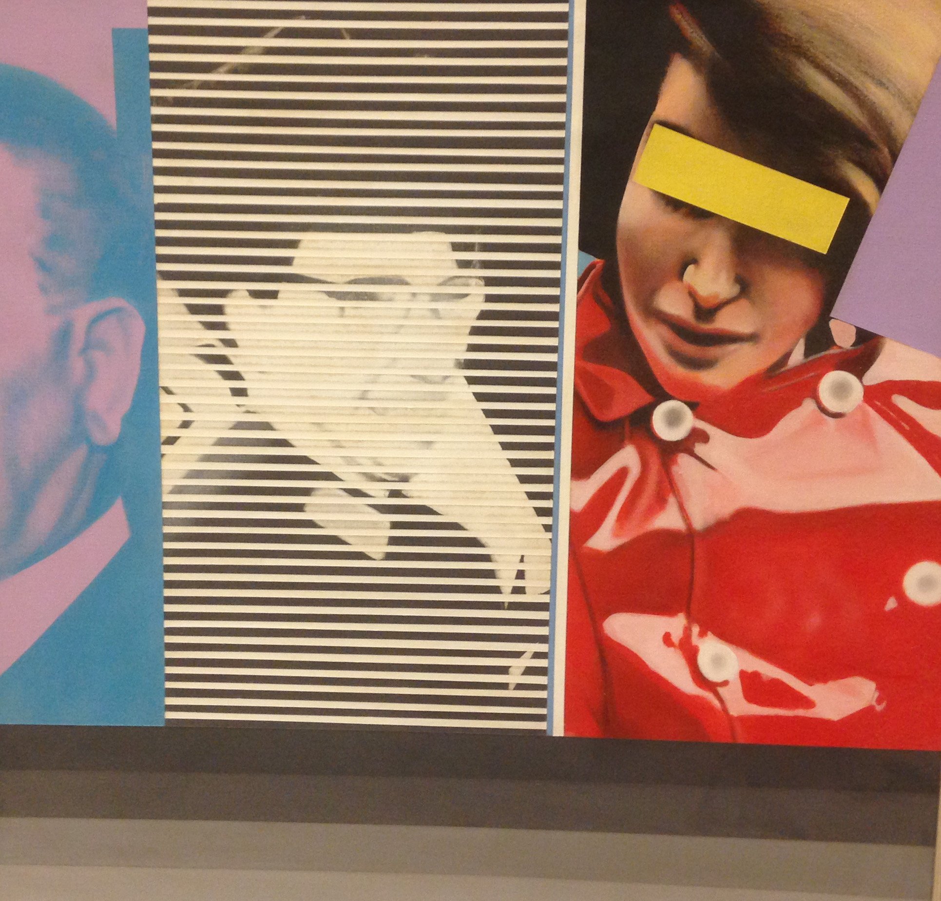 Victor Kord (Romanian/American 1935) “Homage to Marshall McLuhan”, 1967, acrylic on canvas, gift of Mike and Linda Tilton, 2015 (28 ½’’ H x 28 ¾’’ W) 