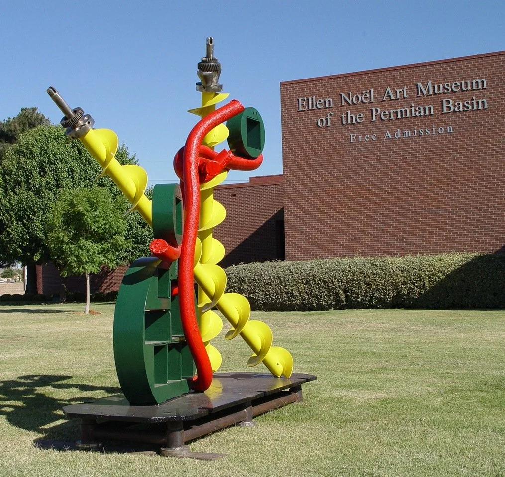 George Tobolowsky (American 1949) “My Candy Store”, 2010, welded steel with liquor paint, museum purchase with fund provided by the Communities Foundation of Texas, Inc and Mr. and Mrs. Donald Zale, 2011 (107’’ H x 91’’ D x 43’’ W) 