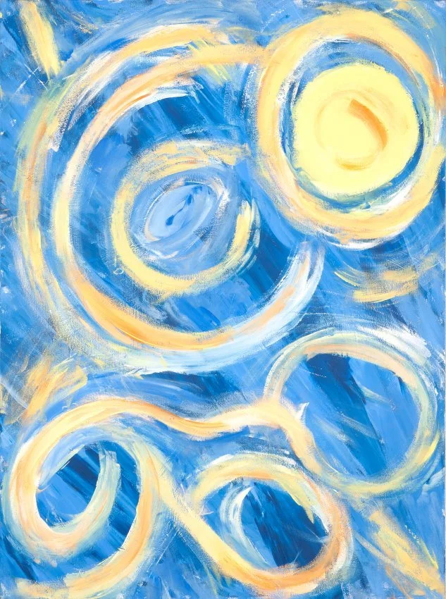 George Mendoza (American 1955) “Colors of the Wind”, 2008, acrylic on canvas, gift of the artist, 2013 (48’’ H x 36’’W) 