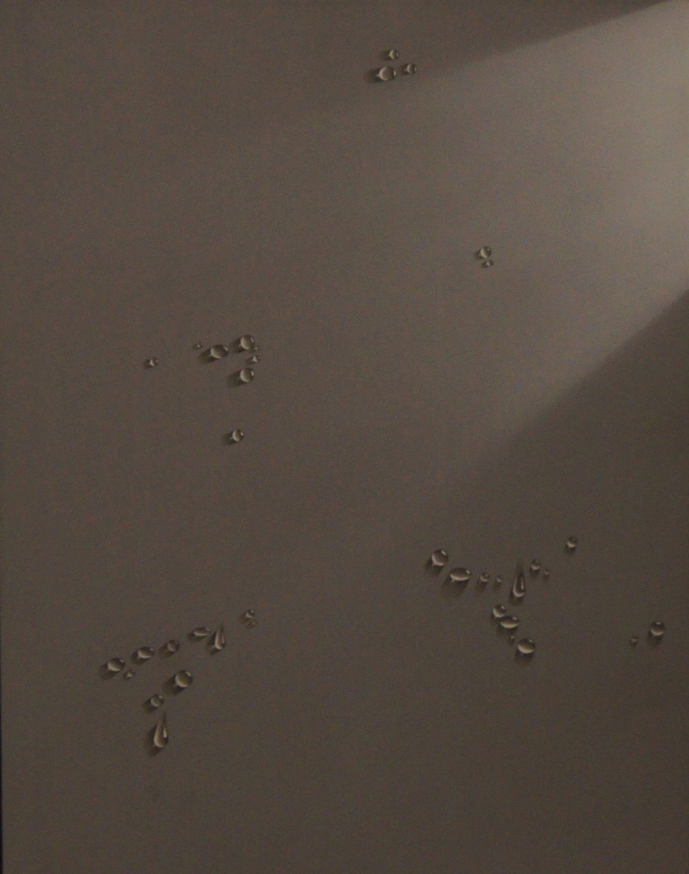 Jochen Labriola (German 1942-1988) “Drops I”, ca. 1987, oil and acrylic on canvas, gift of Jeff Parker, 1998 (38’’ H x 30’’ W)