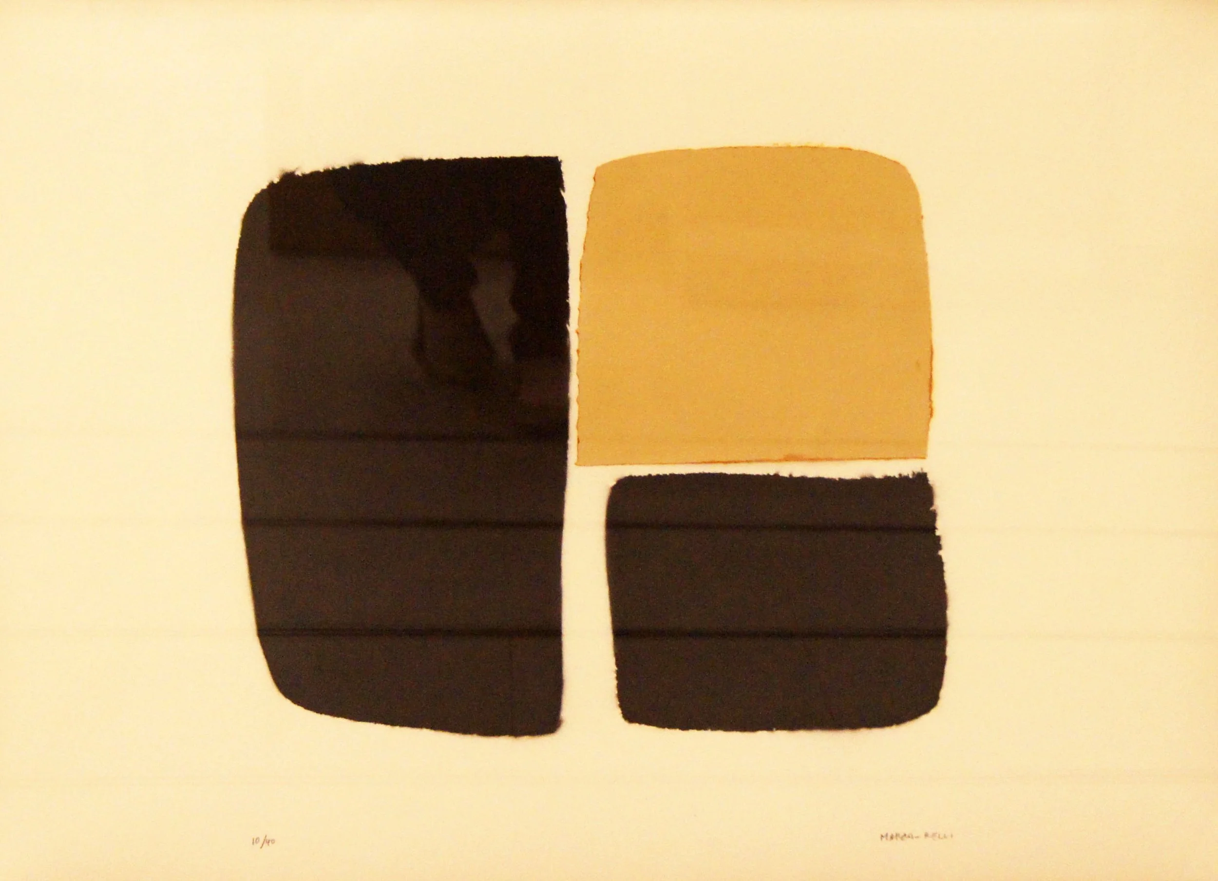 Conrad Marca-Relli (American 1913-2000) “untitled”, 1966, edition 10 of 40, collage on paper, museum purchase, 2001 (21 ¾’’ H x 30’’ W) 