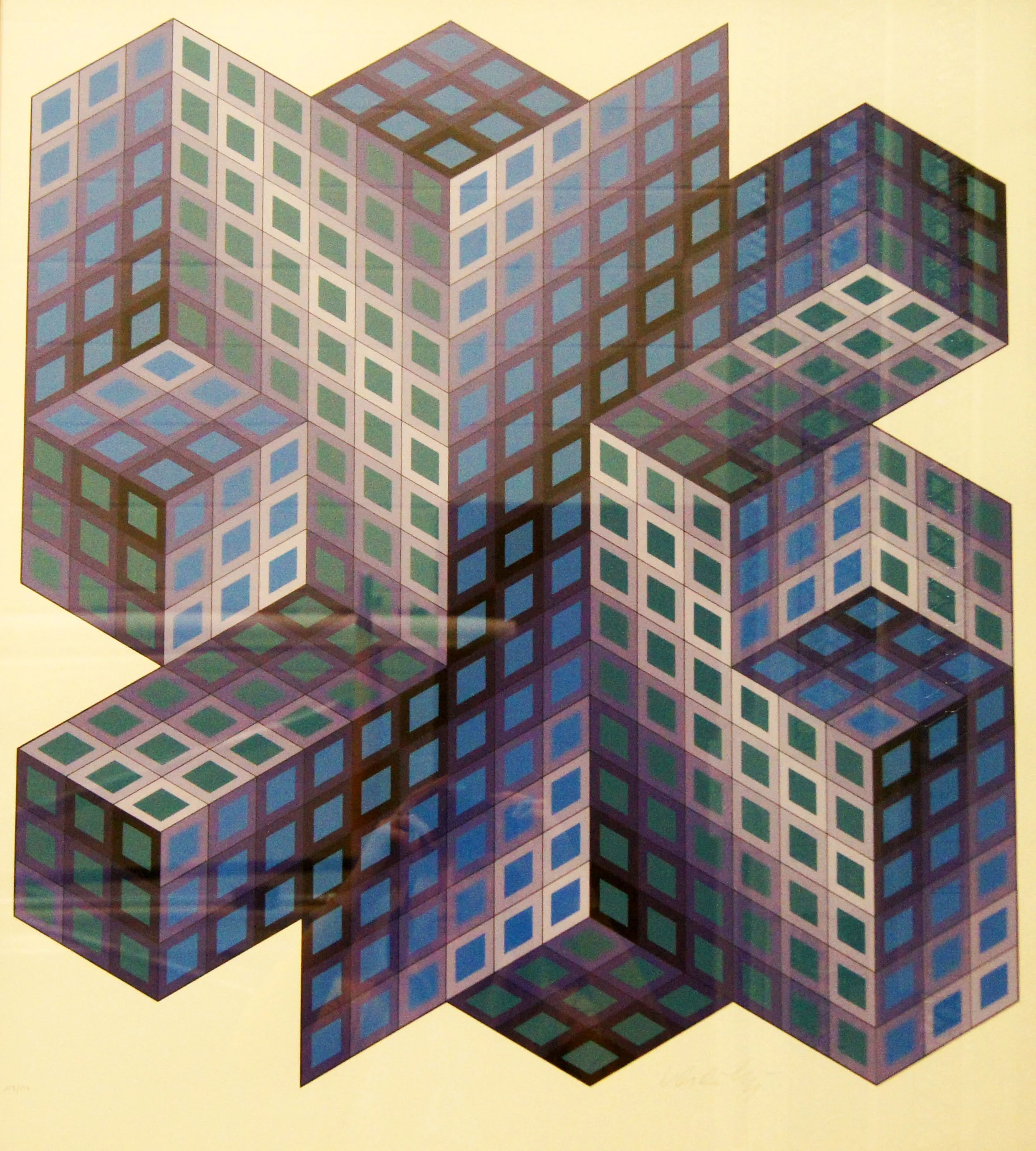 Victor Vasarely (Hungarian/ French 1906-1997) “untitled”, 1971, edition 158 of 250, serigraph on paper, gift of Jeff Parker, 1998 (36 1/4 H x 36 1/4 W) 