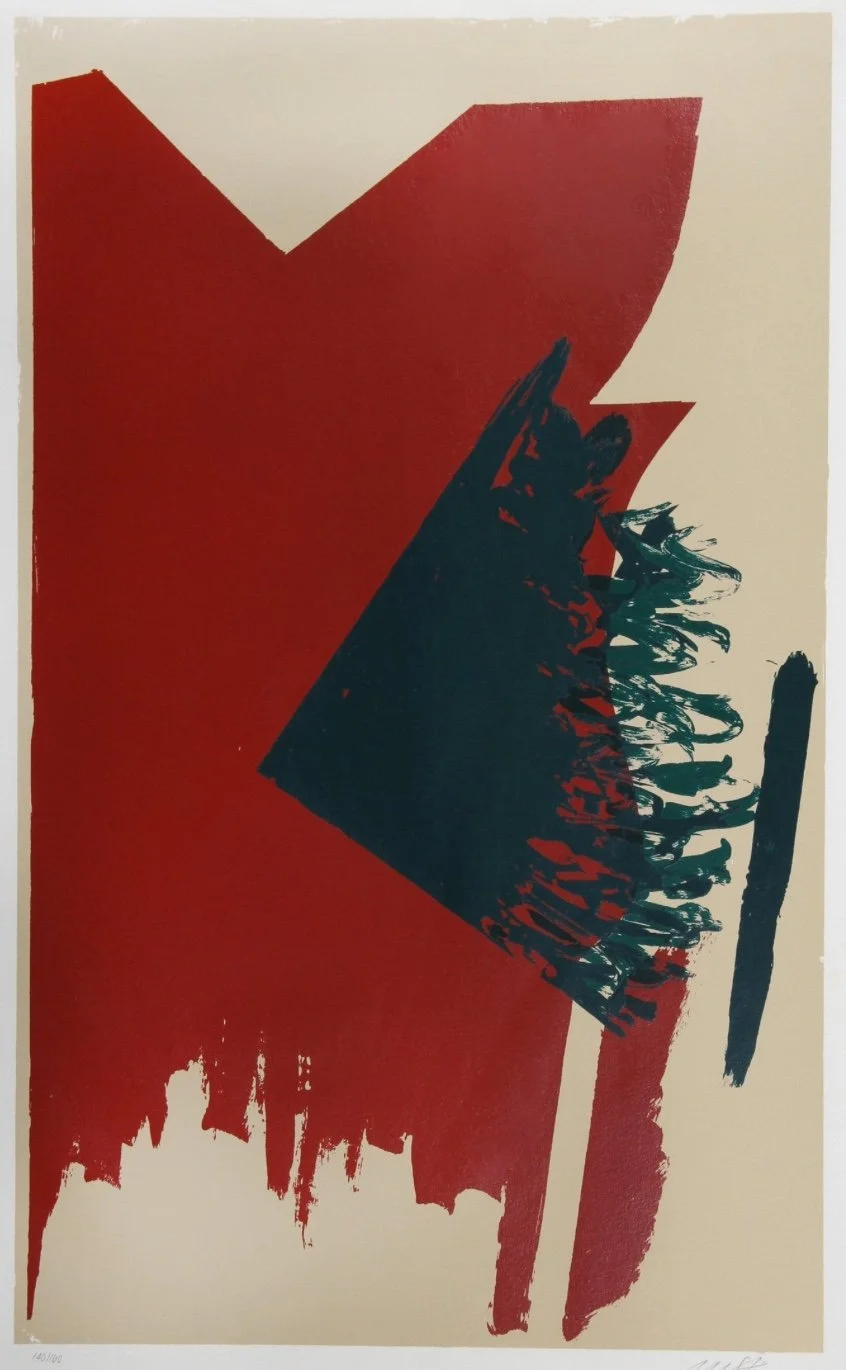 Michael Steiner (American 1945) “Larex”, 1979, edition 6 of 60, screenprint on paper, gift of Mike and Linda Tilton, 2018 (50’’ H x 38’’ W) 