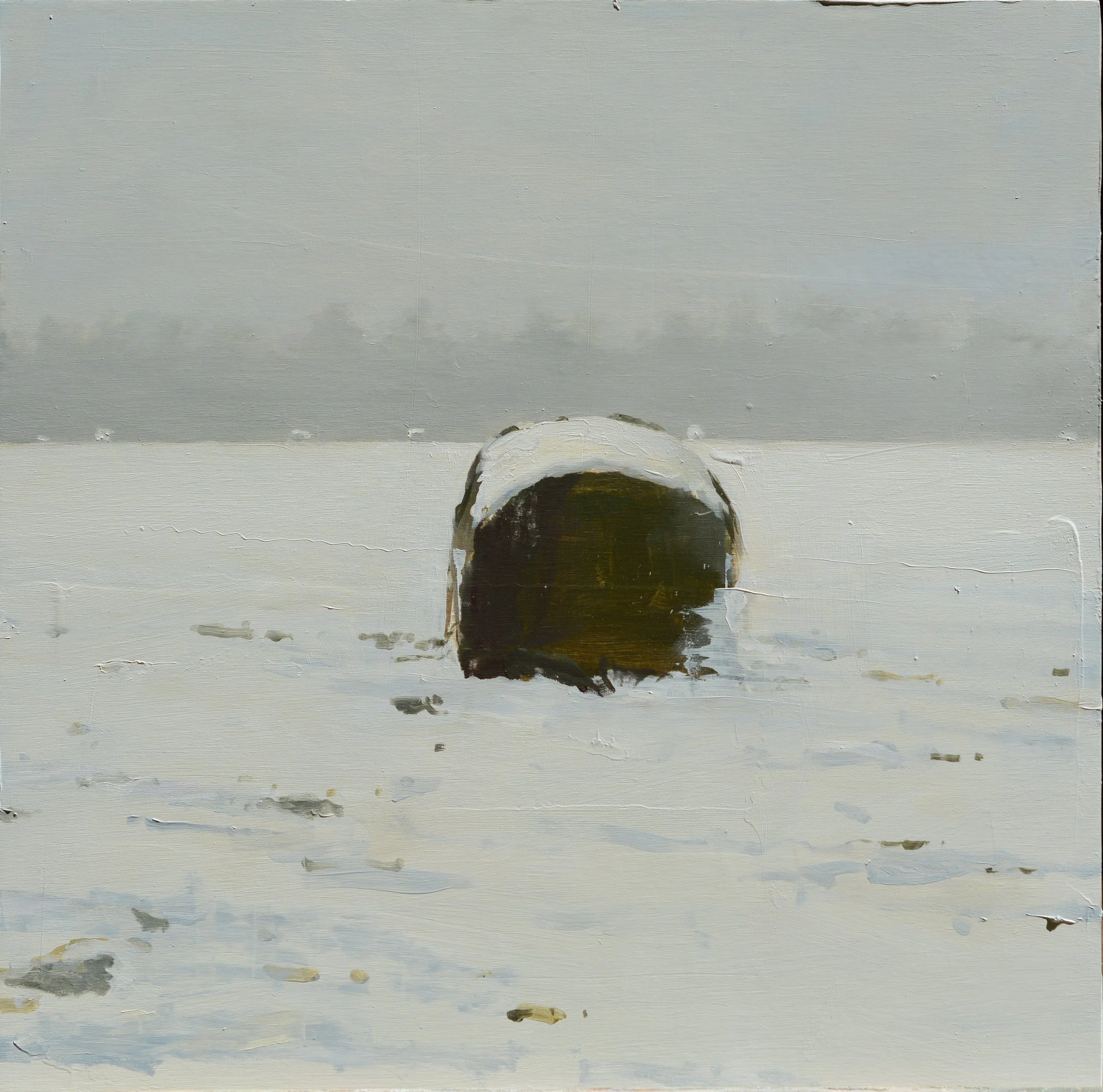 Hay Bale,  oil on wood, 18"x18"