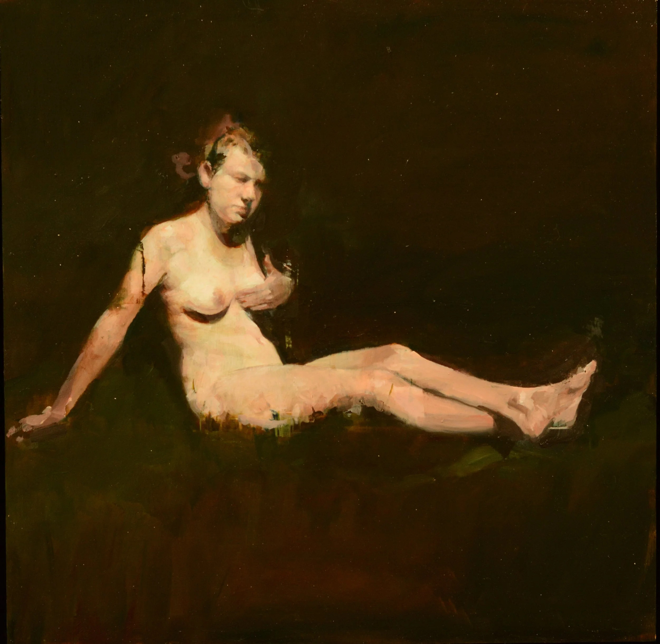 C.B. with Darkness,
18 x 18 inches, oil on wood
