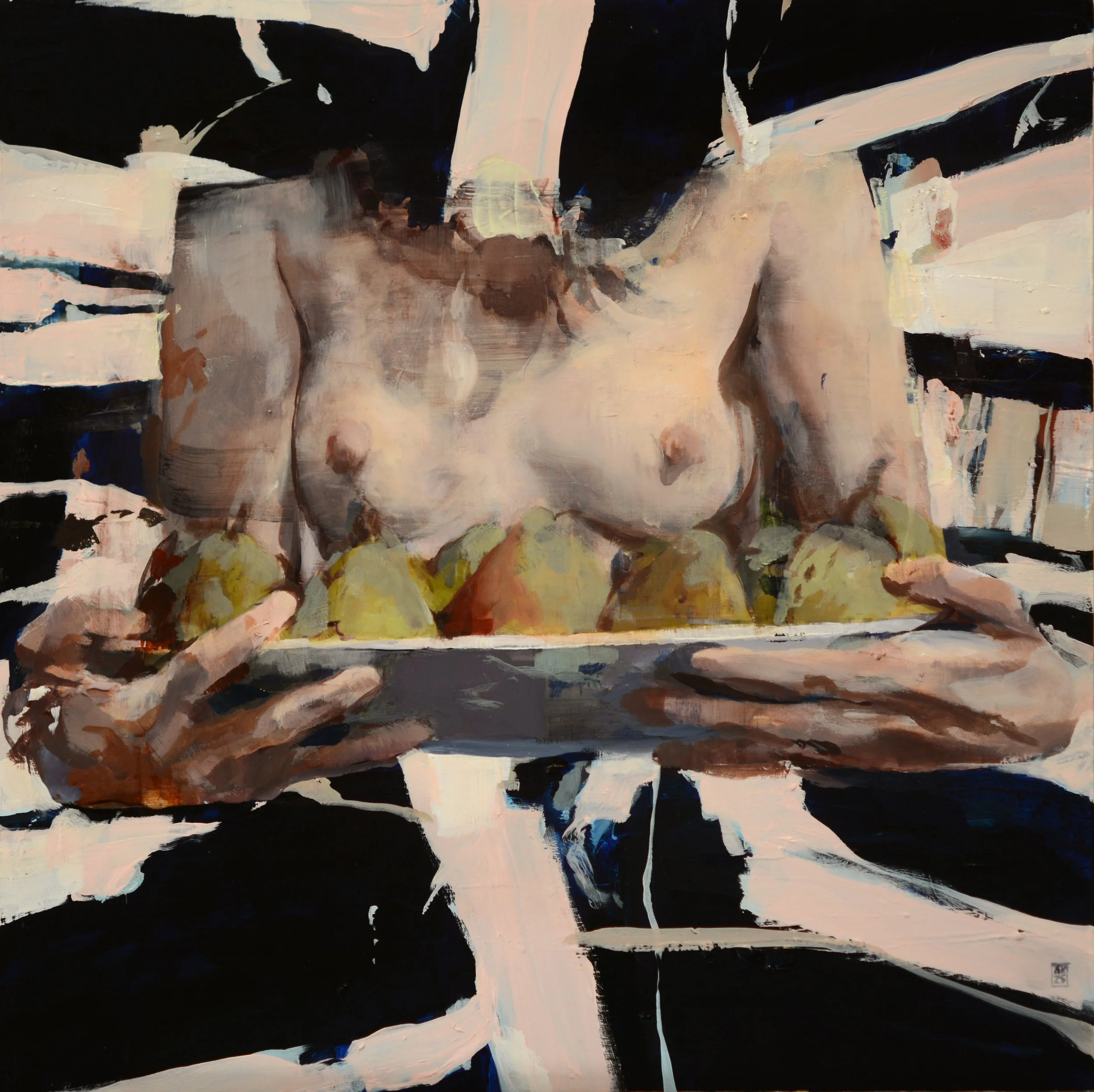 California Pears, 18"x18", oil on wood