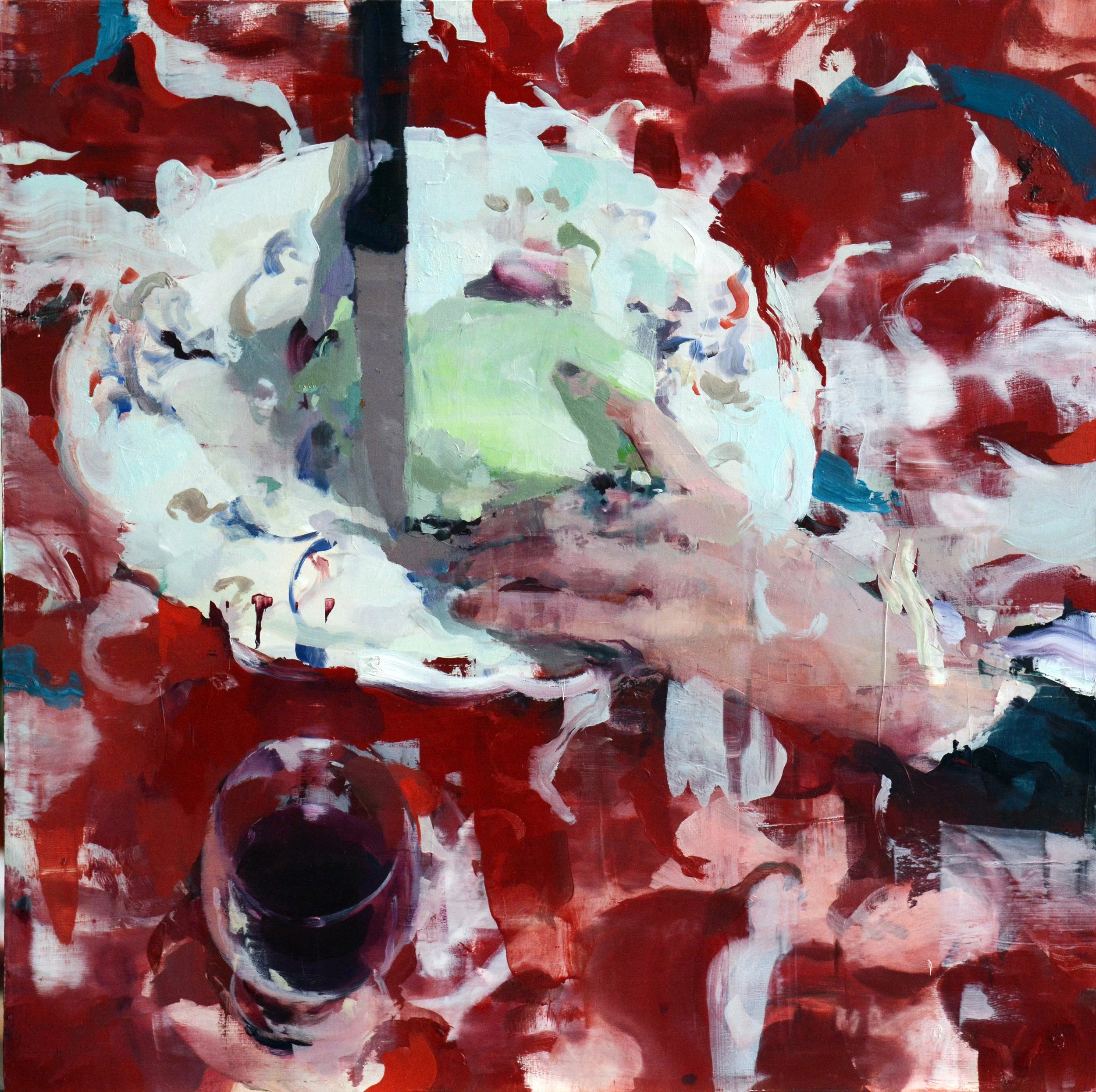 Chinese Cake,
18 x 18 inches, Oil on wood