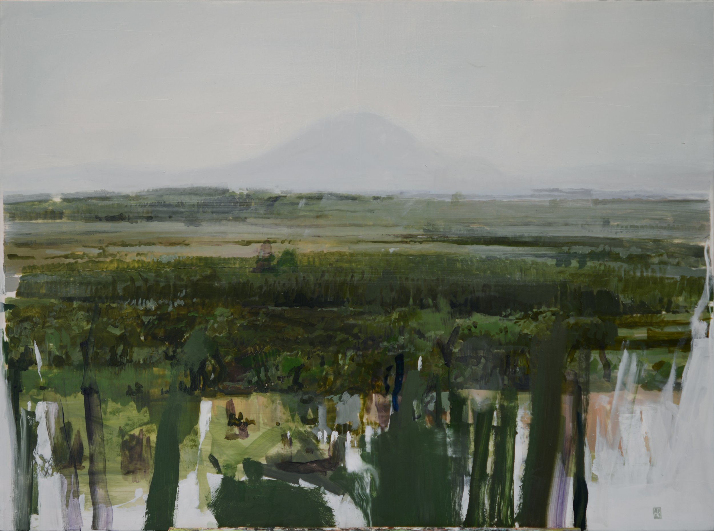 Mt. Nephin, 24"x26", oil on mylar mounted on wood
