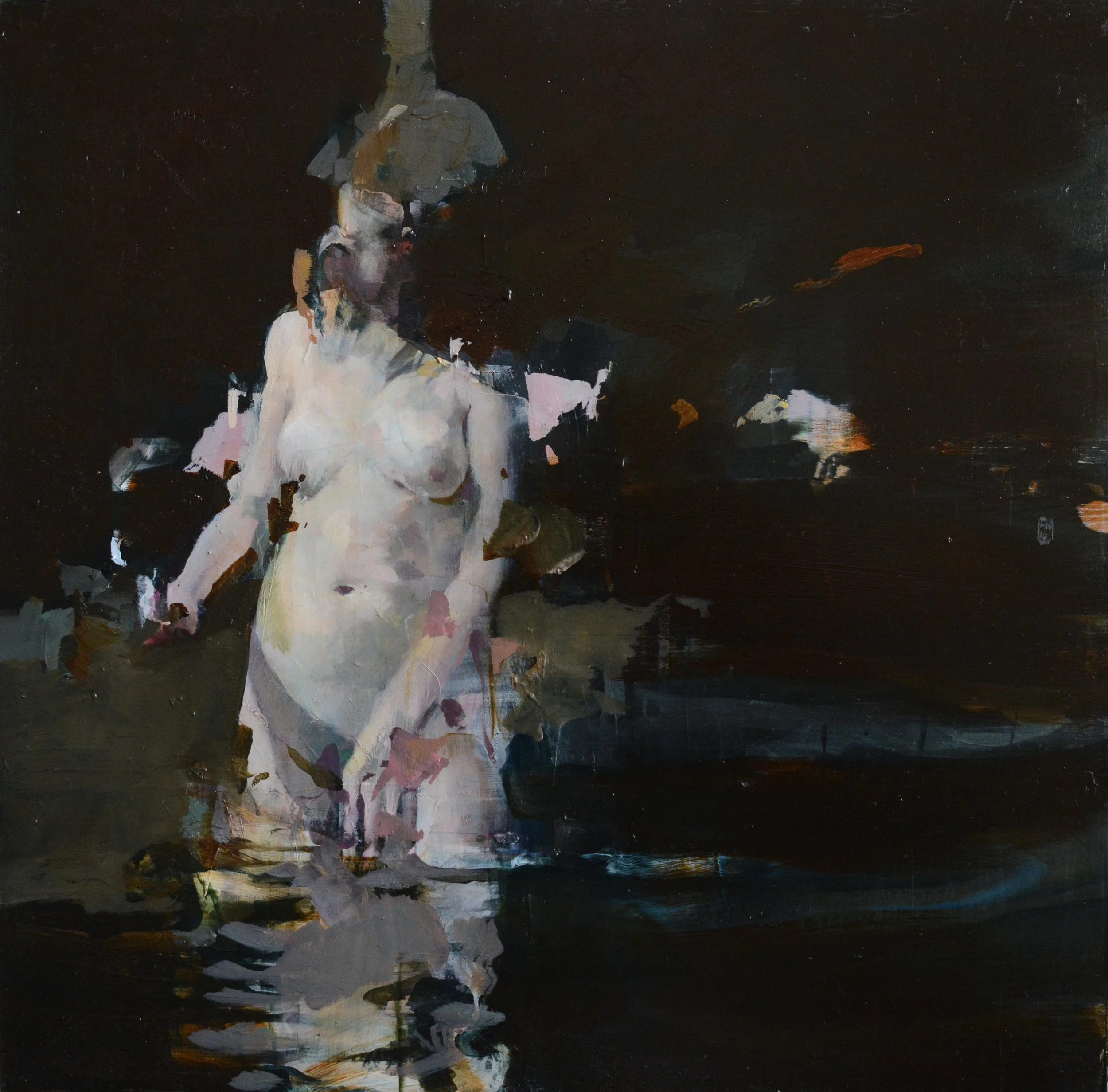 J.W.4, 
18" x 18", oil on wood