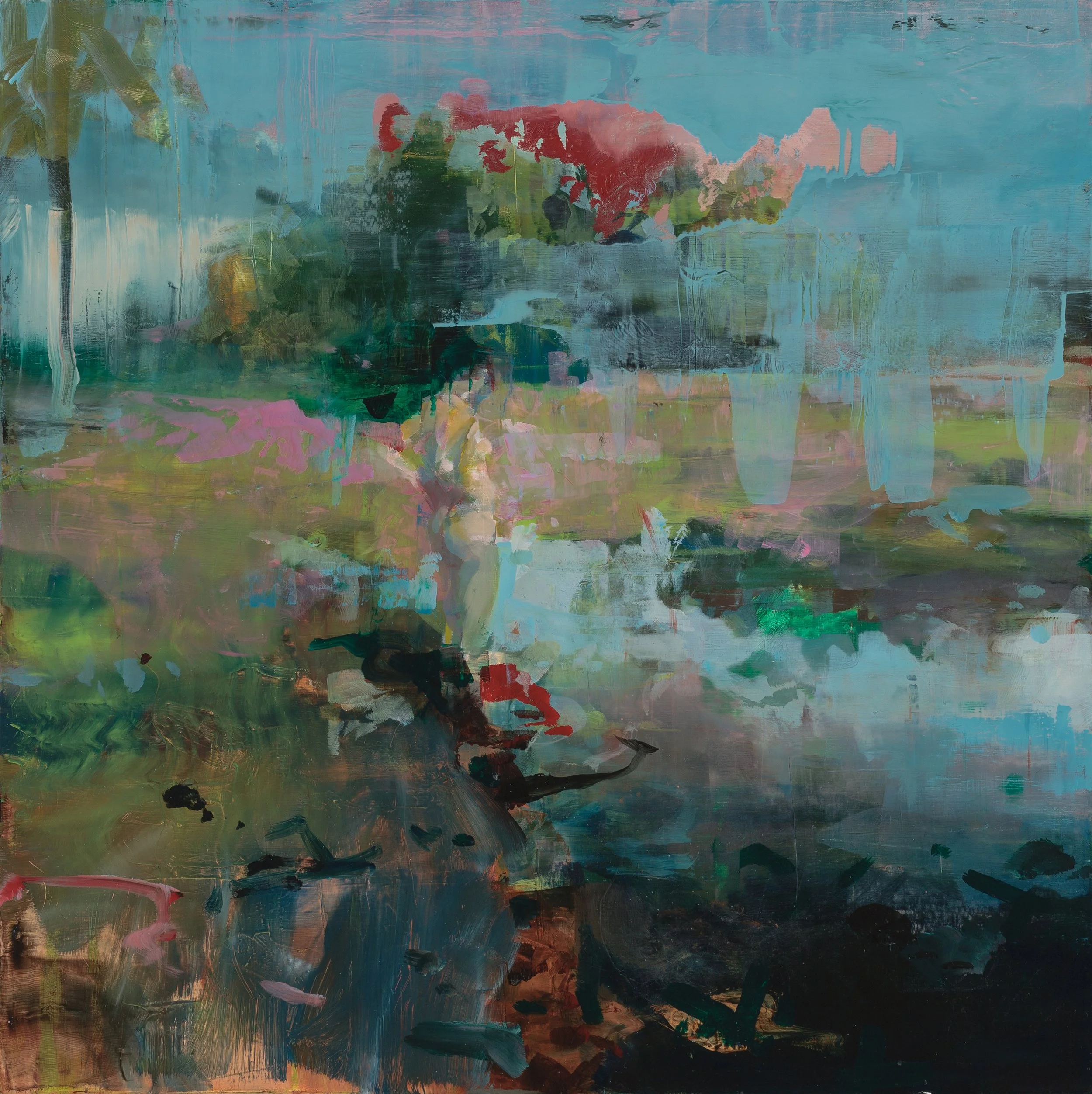 Poor Farm with Colors,
18 x 18 inches, oil on wood