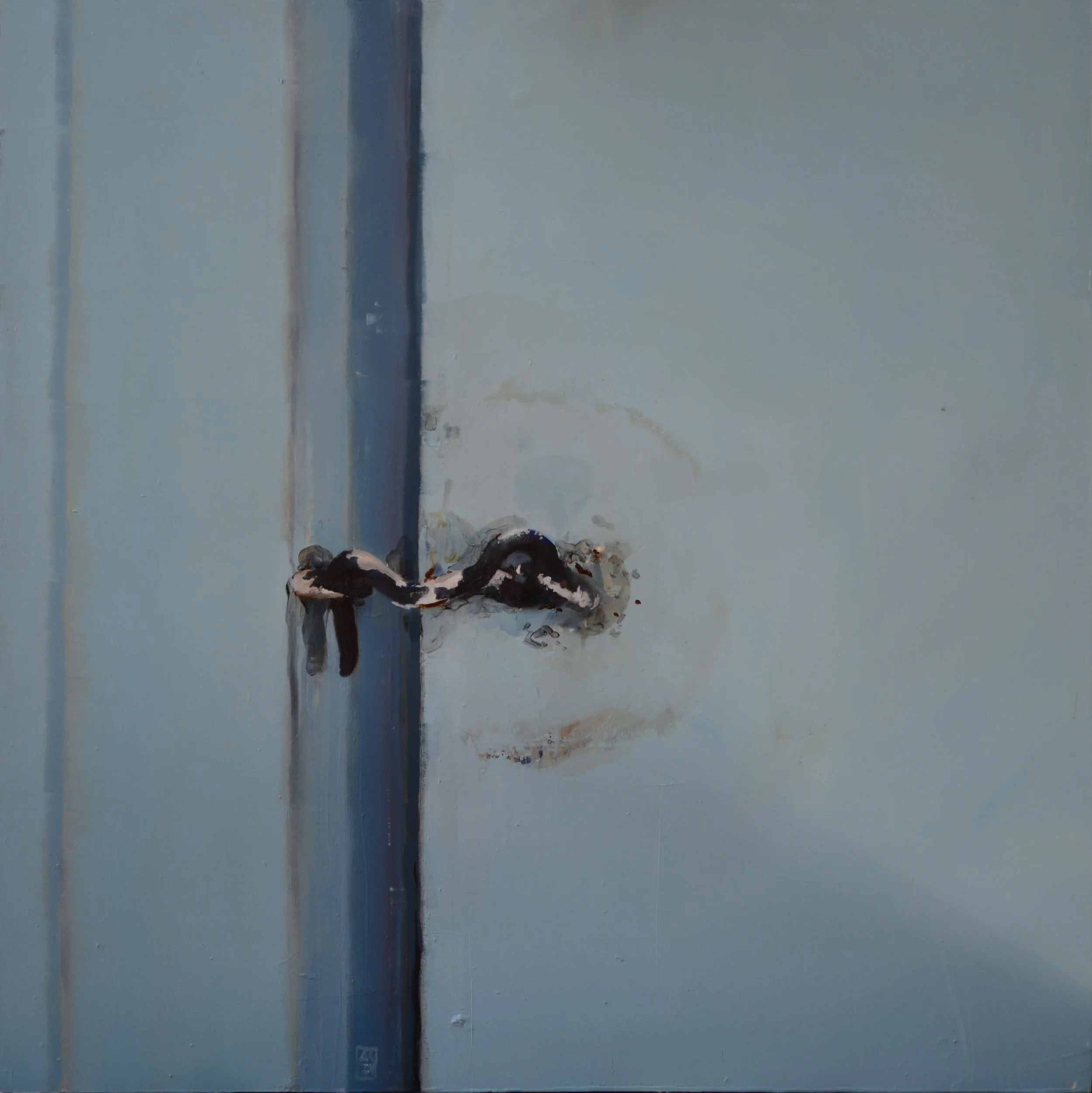 Closing,  oil on wood, 18"x18"