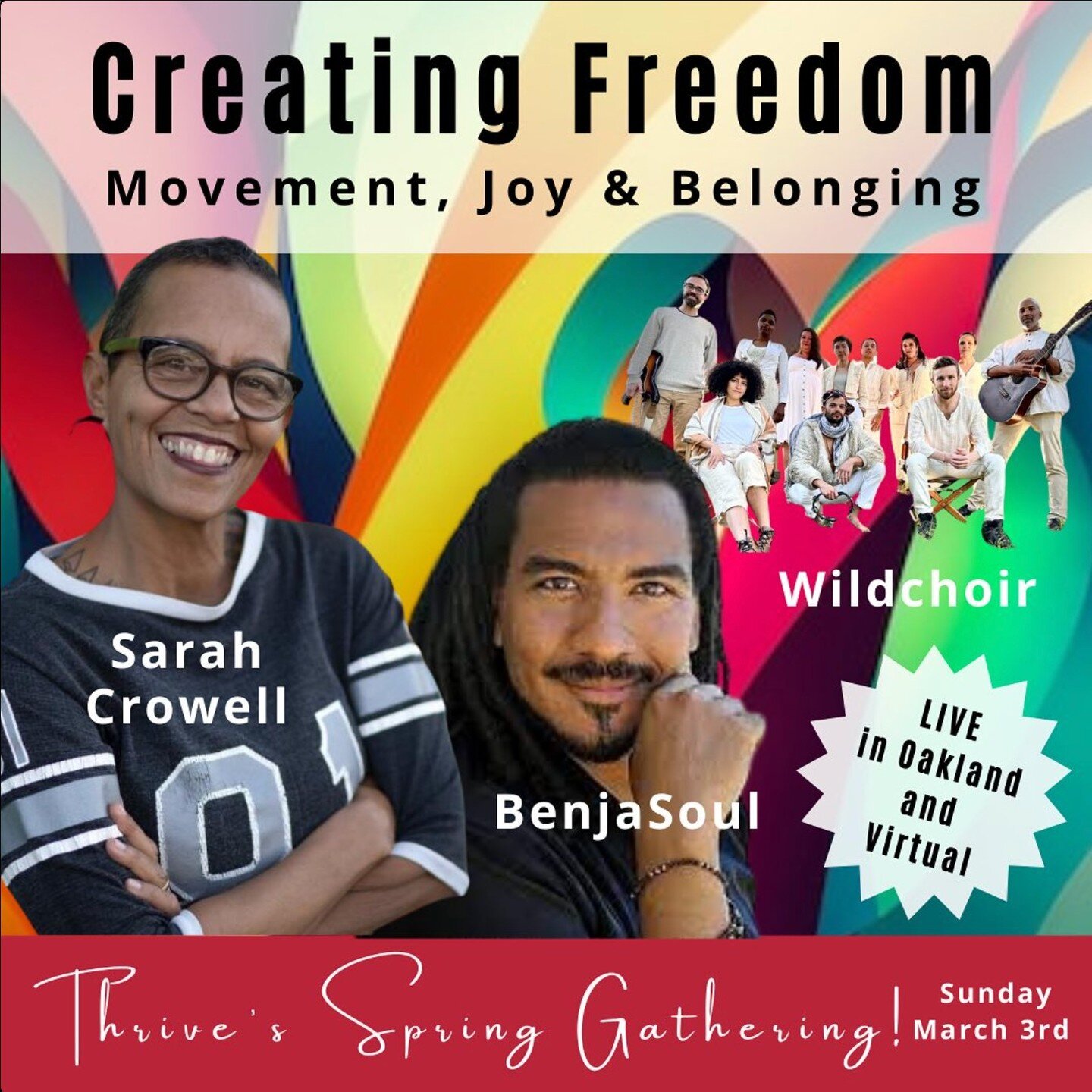 Sunday, March 3rd @ 4pm PT / 7pm ET | LIVE in Oakland &amp; online!

Join us for &ldquo;Creating Freedom: Movement, Joy &amp; Belonging&rdquo; with celebrated arts educator, choreographer &amp; community builder Sarah Crowell (Destiny Arts, Othering 