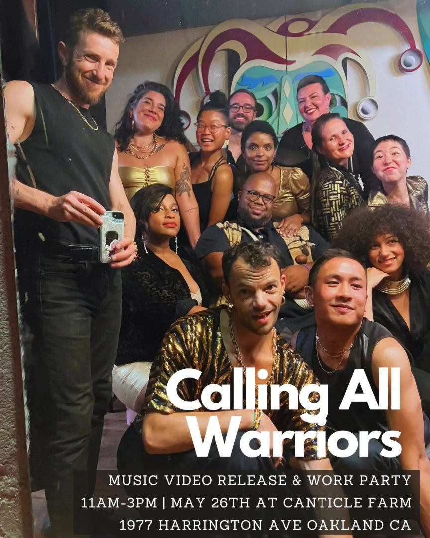 Join us at @canticle_farm on May 26th from 11am to 3pm for our Calling All Warriors music video release and work party!
.
Canticle Farm: 1977 Harrington Ave or 1972 36th ave Oakland CA
.
.
Let us sing and work in the garden together before we gather 