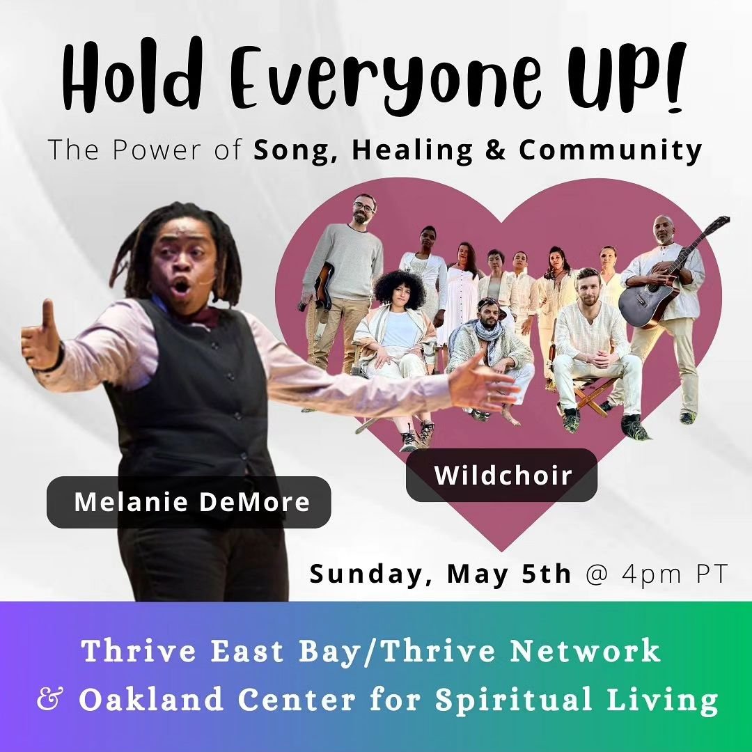 THIS SUNDAY! 
Reposted from @thriveeastbay event page:

&ldquo;A song can hold you up when there seems to be no ground beneath you.&quot; -Melanie DeMore

Join Thrive &amp; Oakland Center for Spiritual Living on Sunday, May 5th for a special concert 